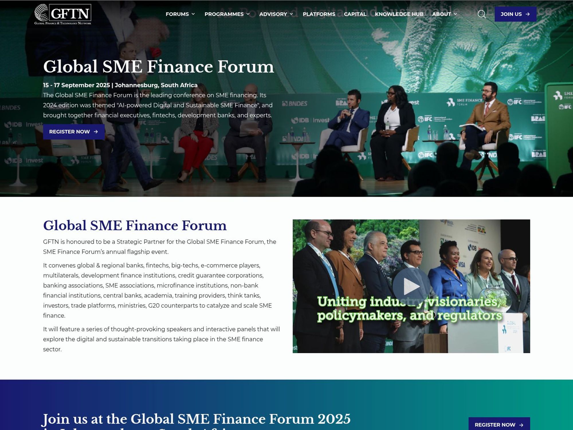 Global SME Finance Forum website