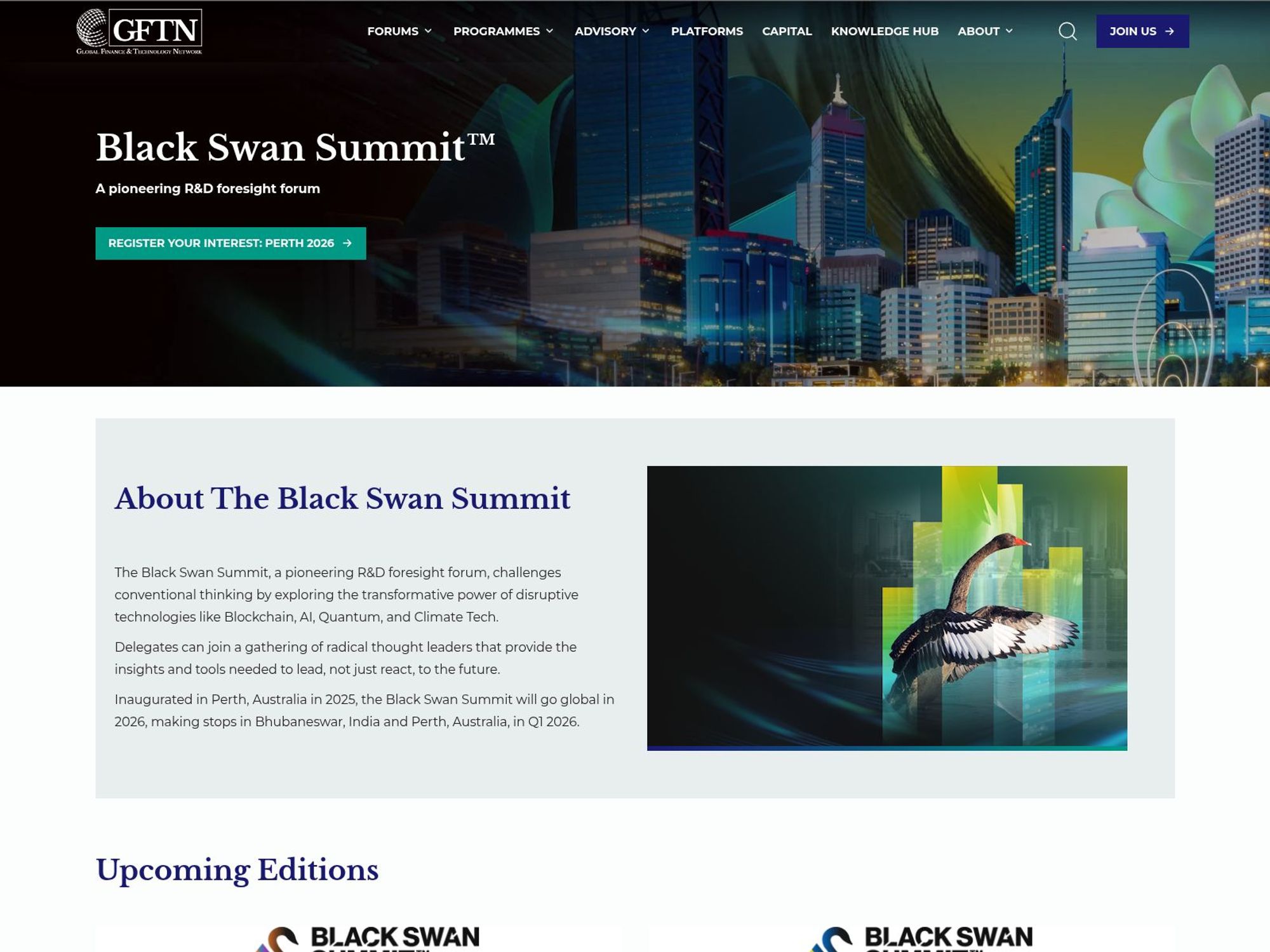 Black Swan Summit Australia website