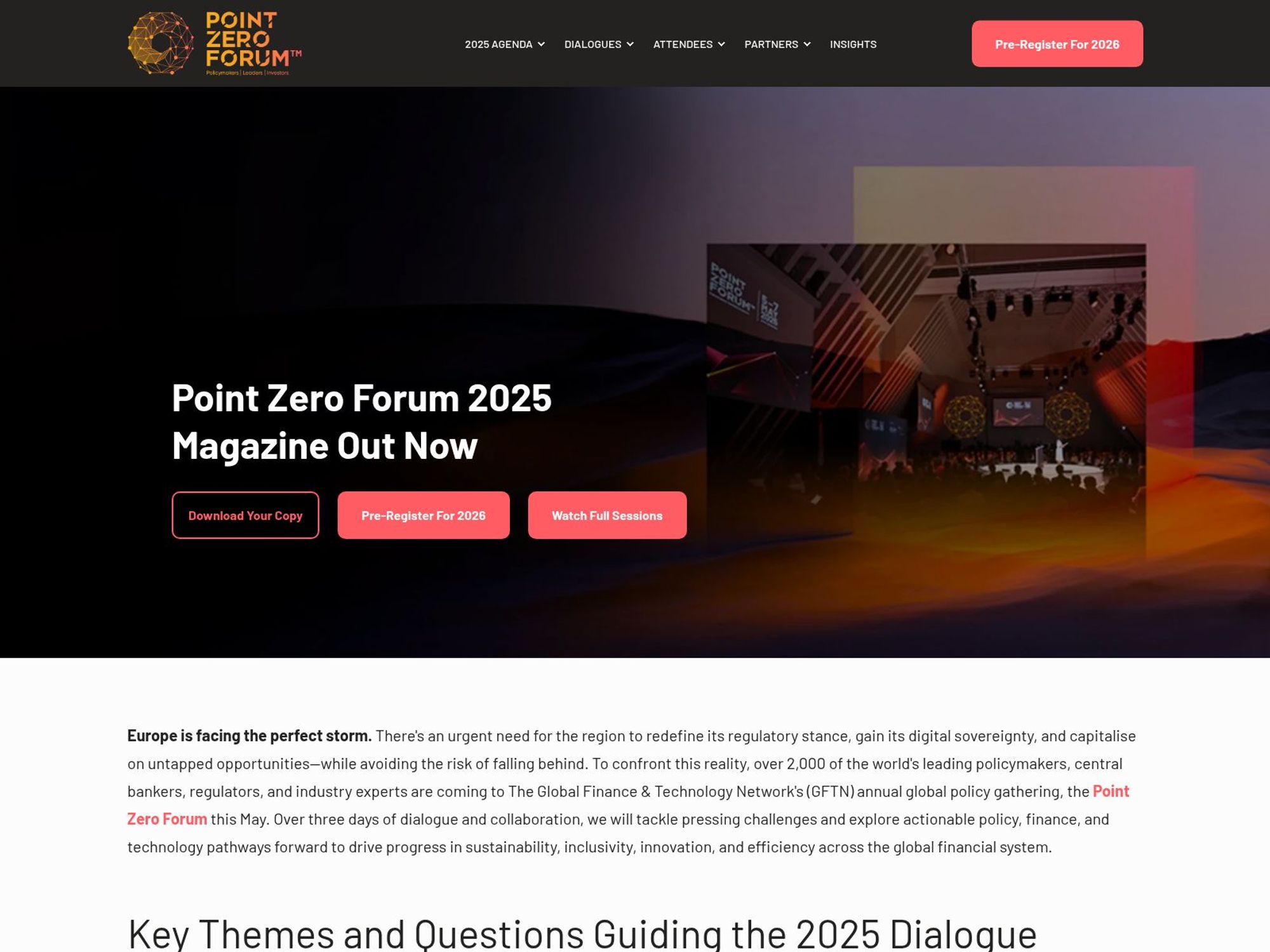 Point Zero Forum 2026 website