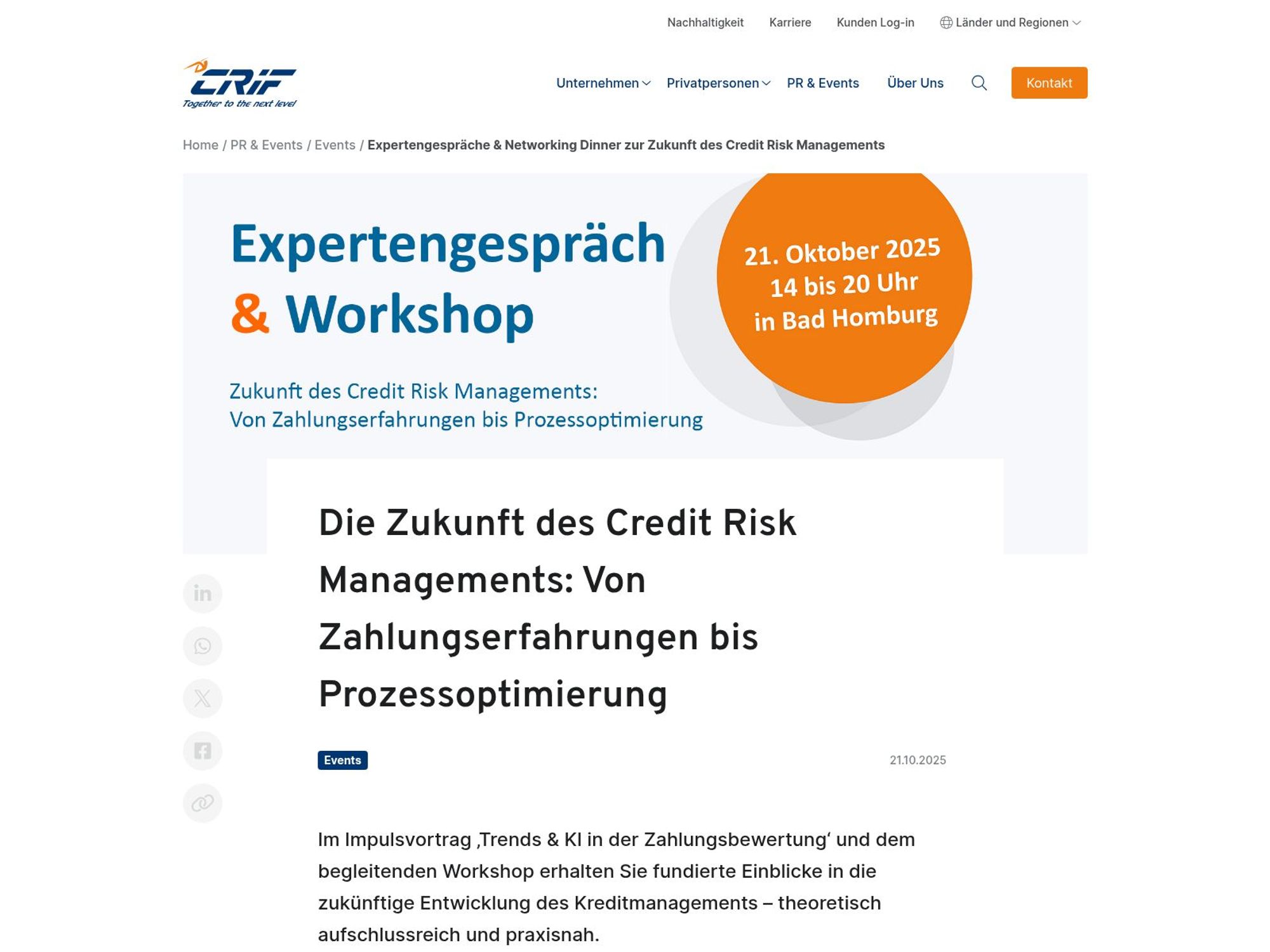 Die Zukunft des Credit Risk Managements website