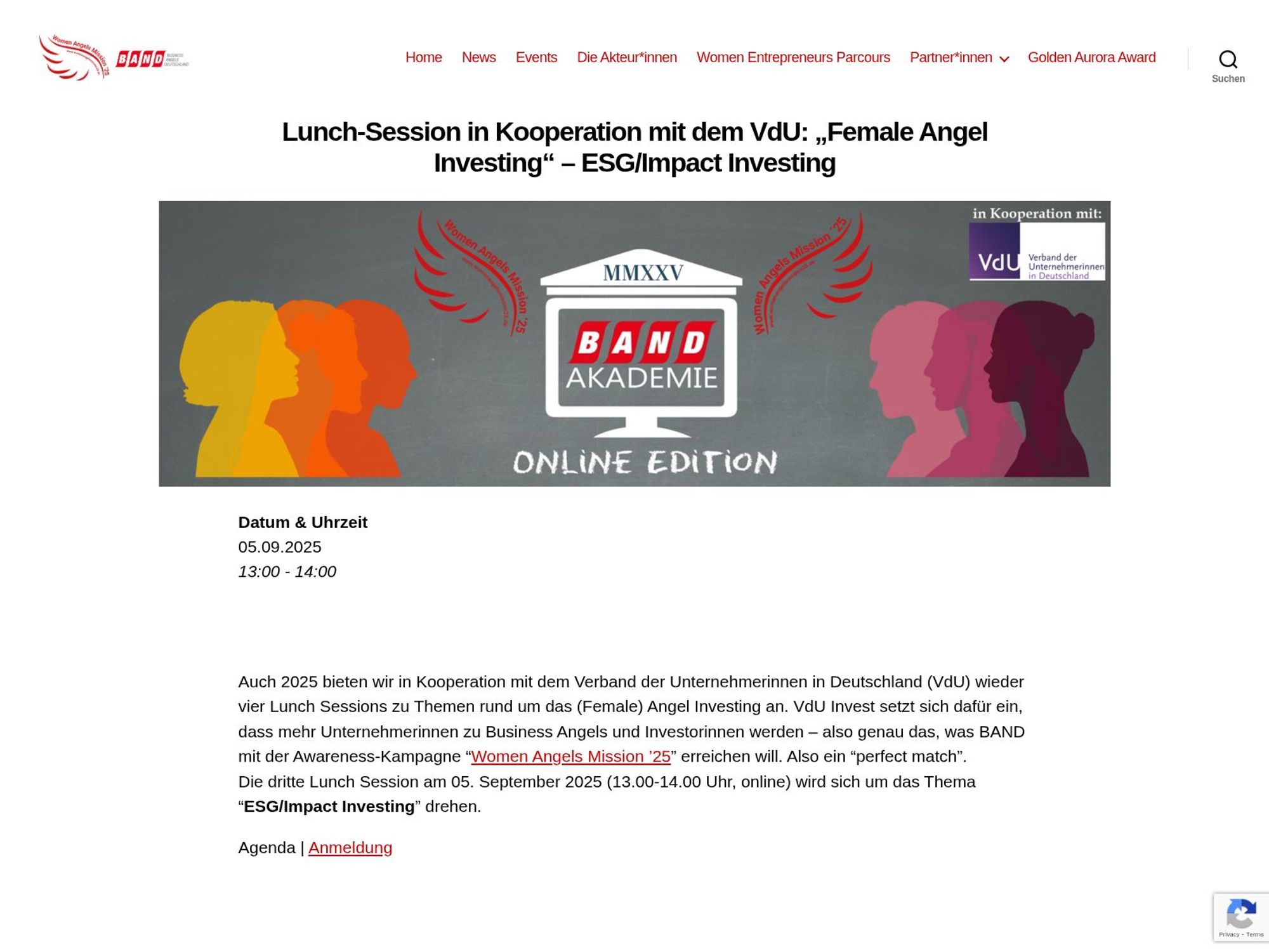 Lunch-Session in Kooperation mit dem VdU: „Female Angel Investing“ – ESG/Impact Investing website
