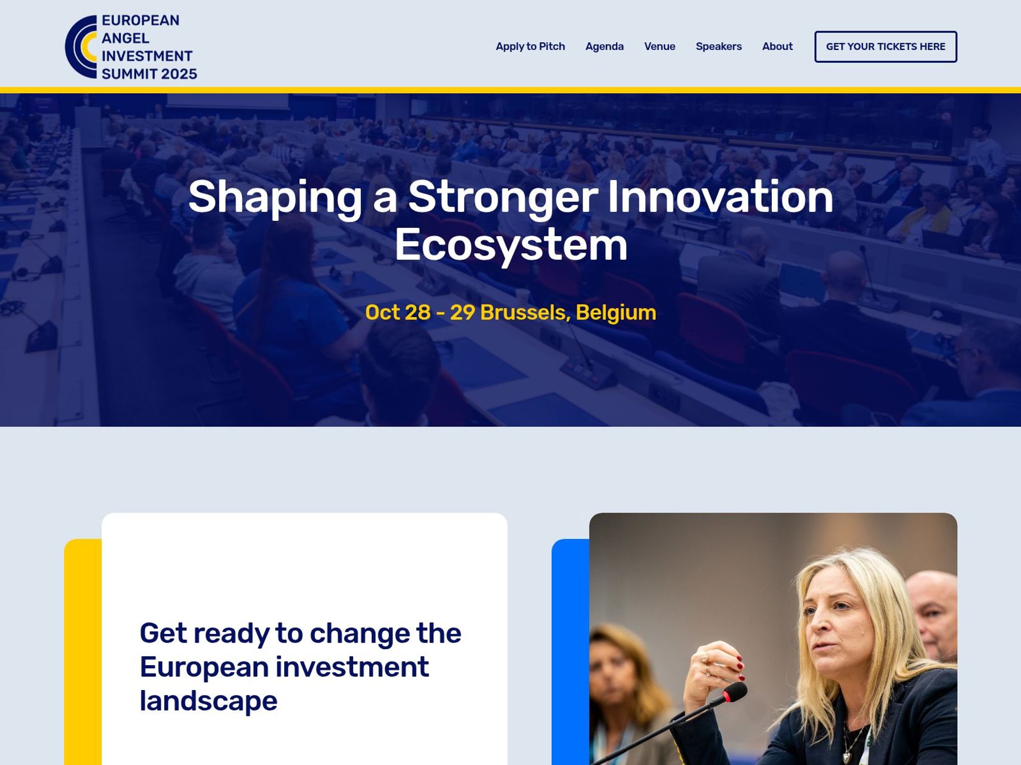 European Angel Investment Summit 2025 website