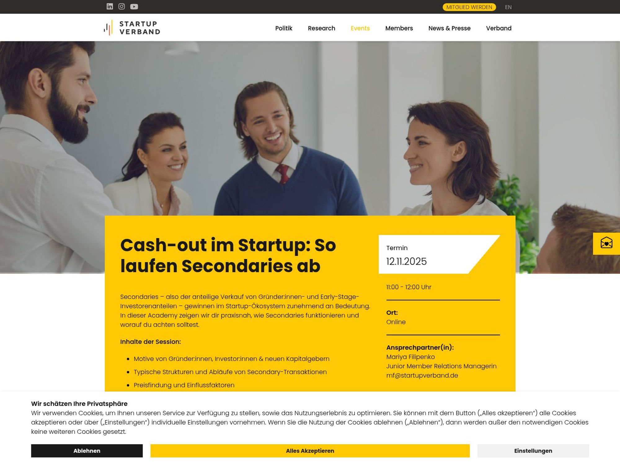 Cash-out im Startup: So laufen Secondarys website