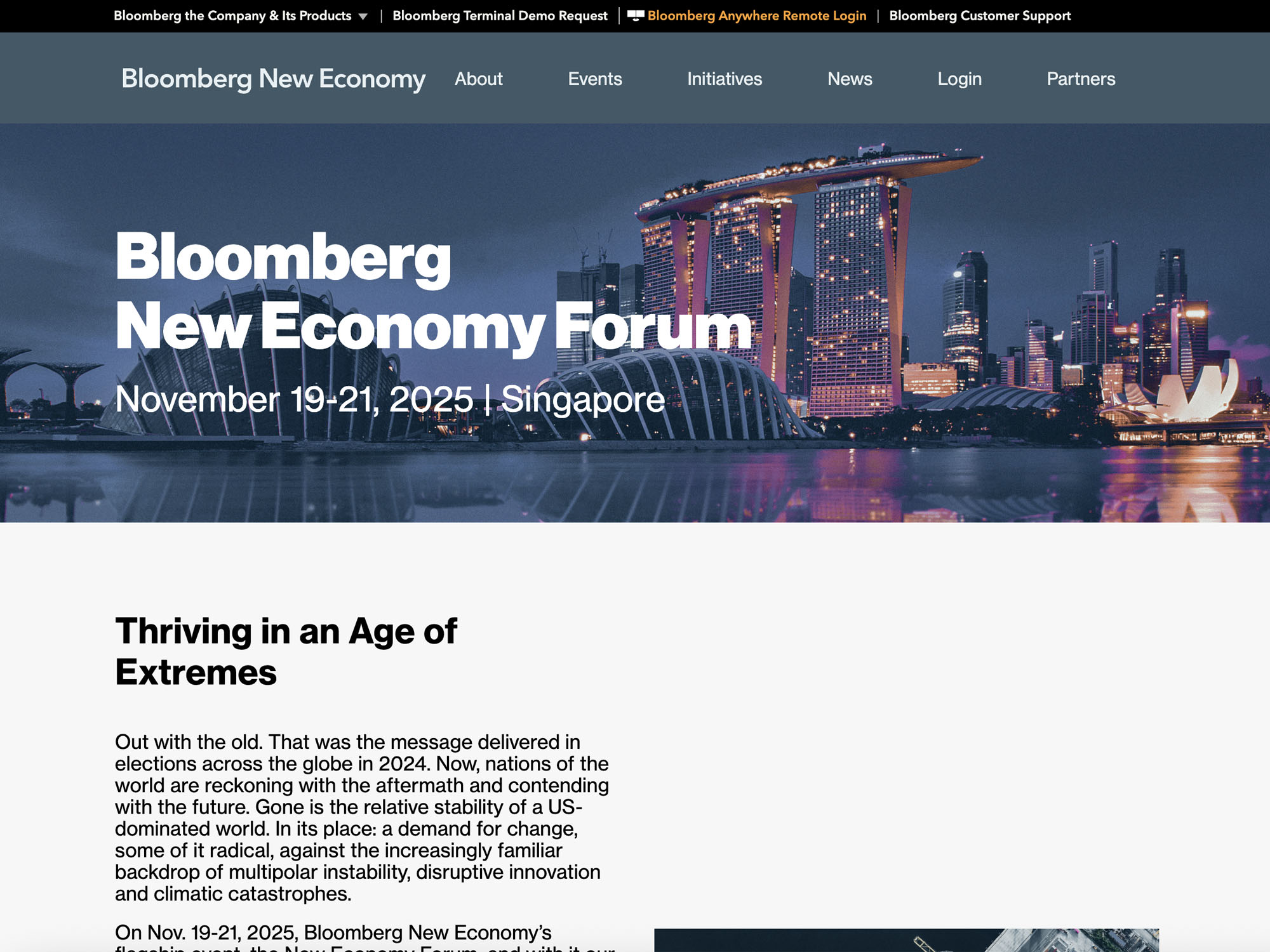 Bloomberg New Economy Forum website