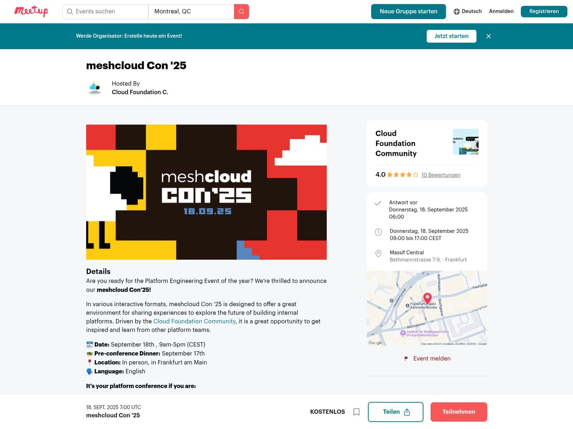 meshcloud Con '25 website