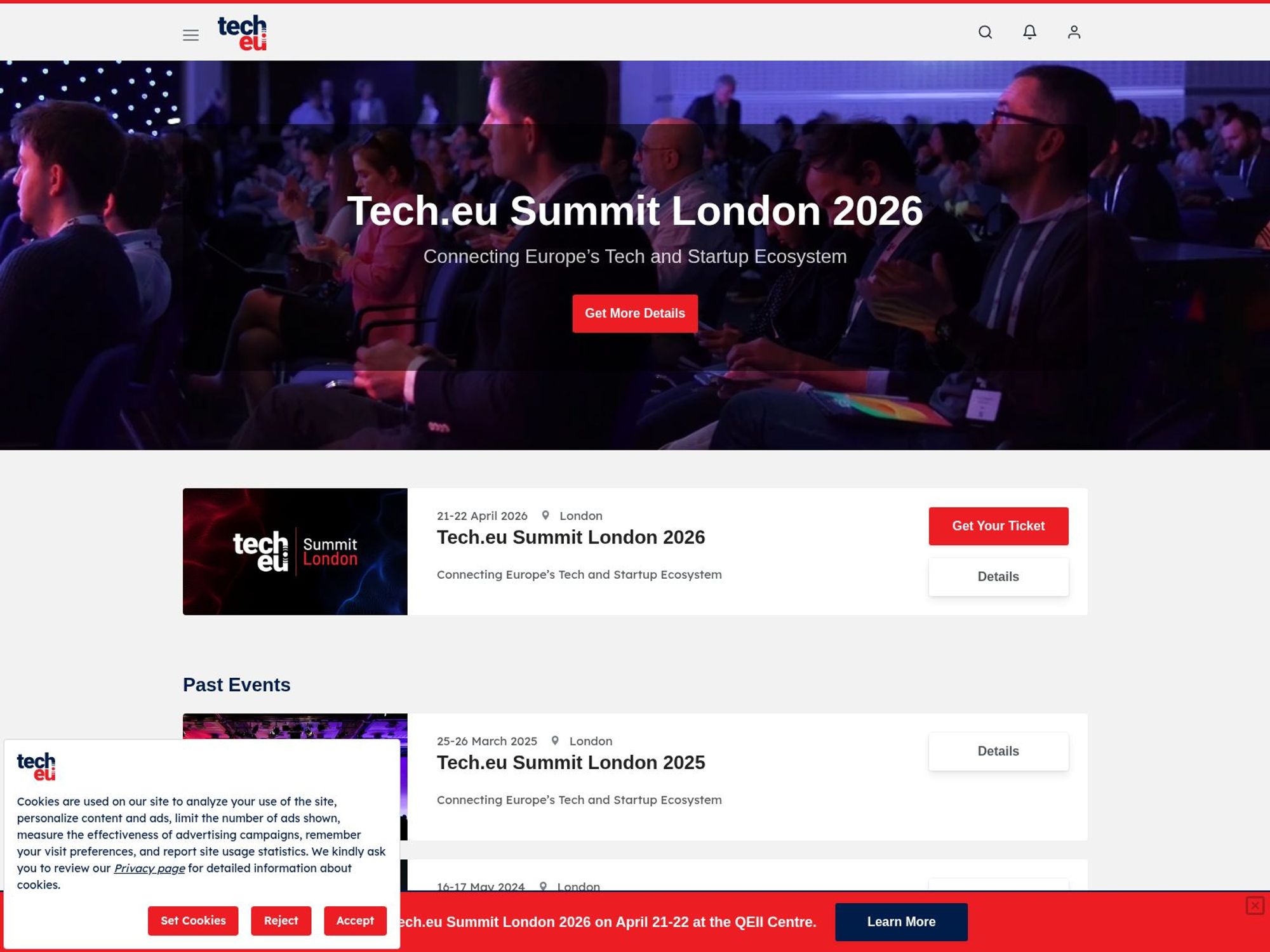 Tech.eu Summit London 2026 website