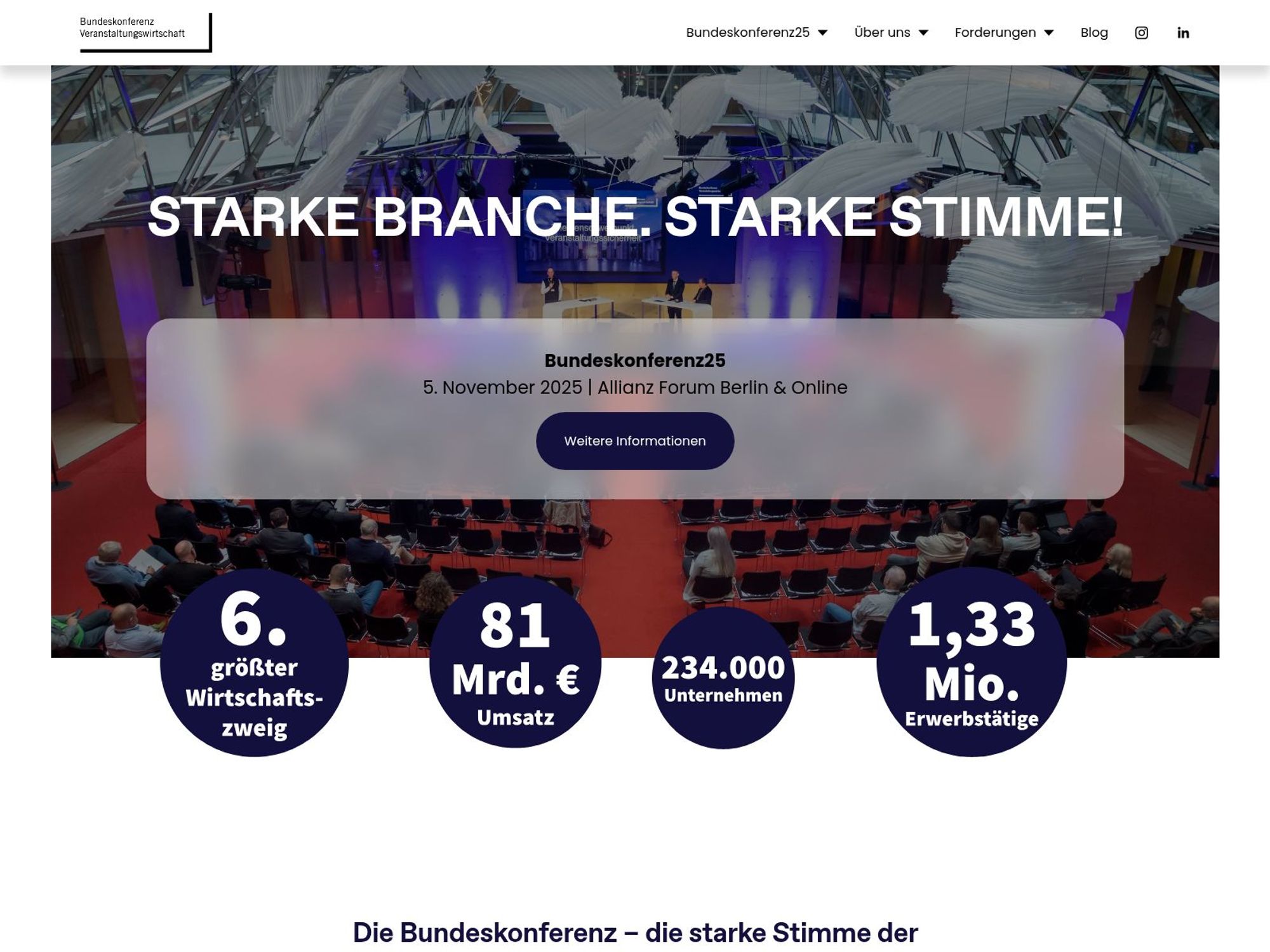 Bundeskonferenz Veranstaltungswirtschaft 2025 website