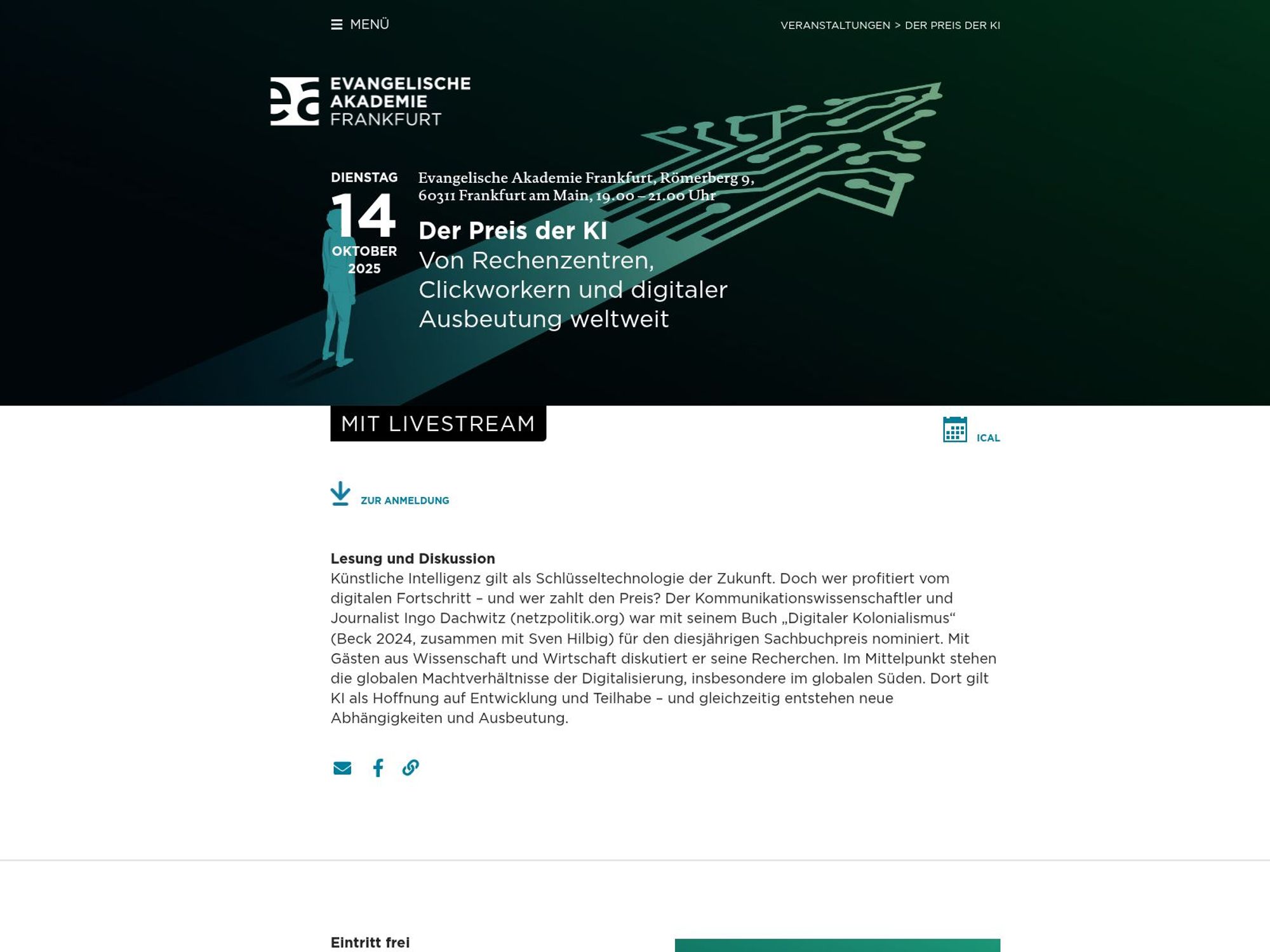 Der Preis der KI website