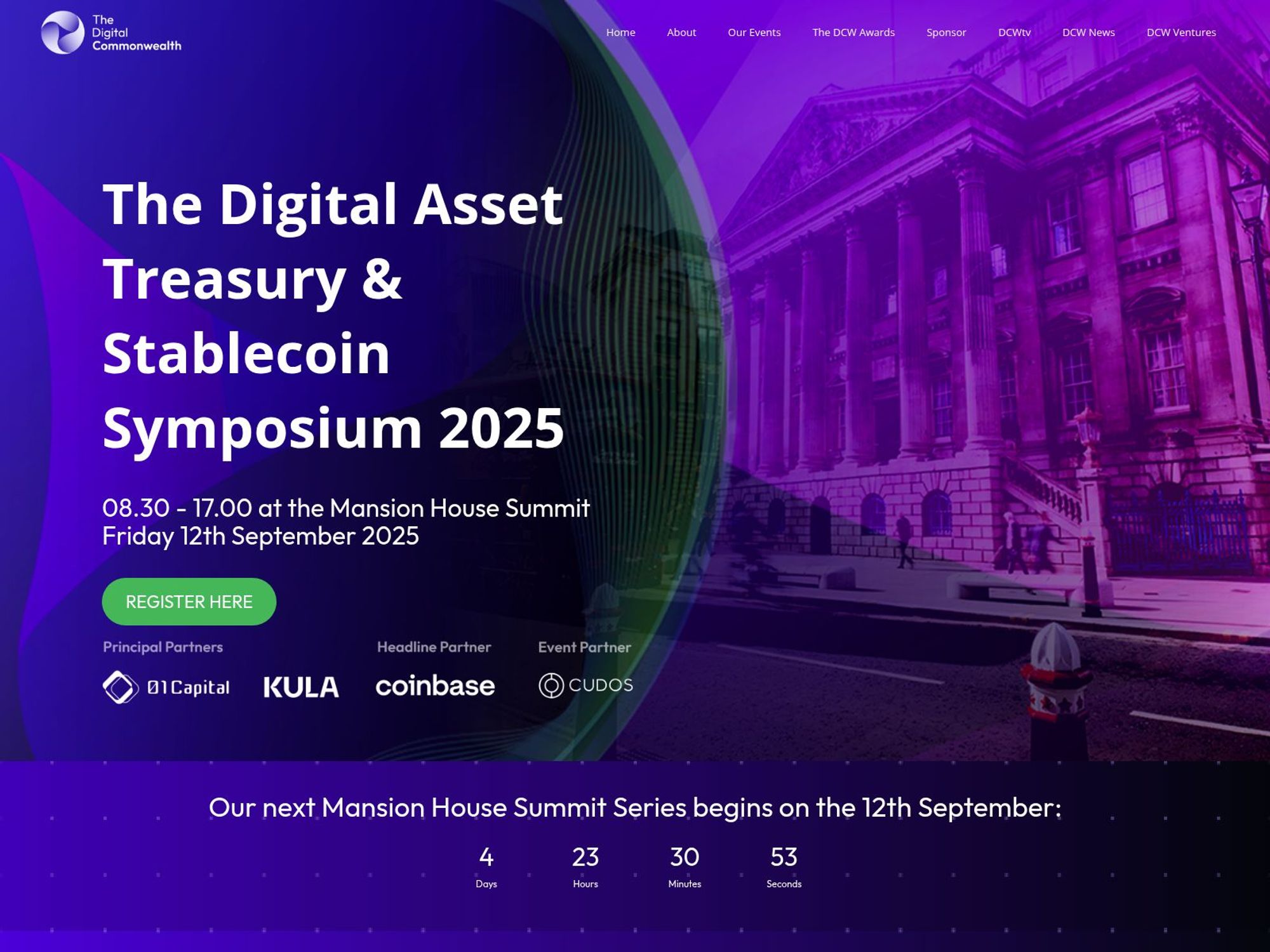 The Digital Asset Treasury & Stablecoin Symposium 2025 website