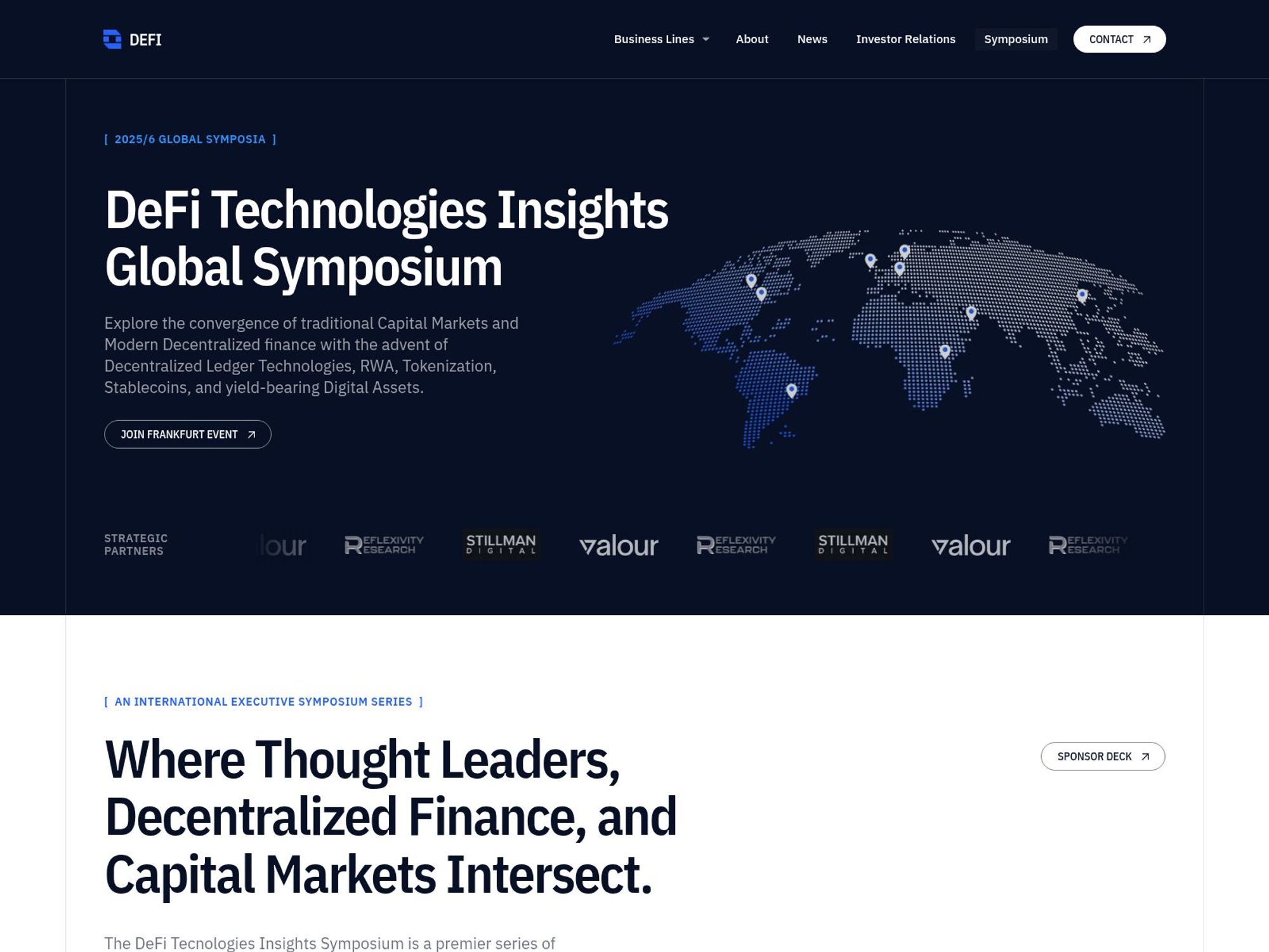 DEFI Technologies Insights Abu Dhabi Symposium website