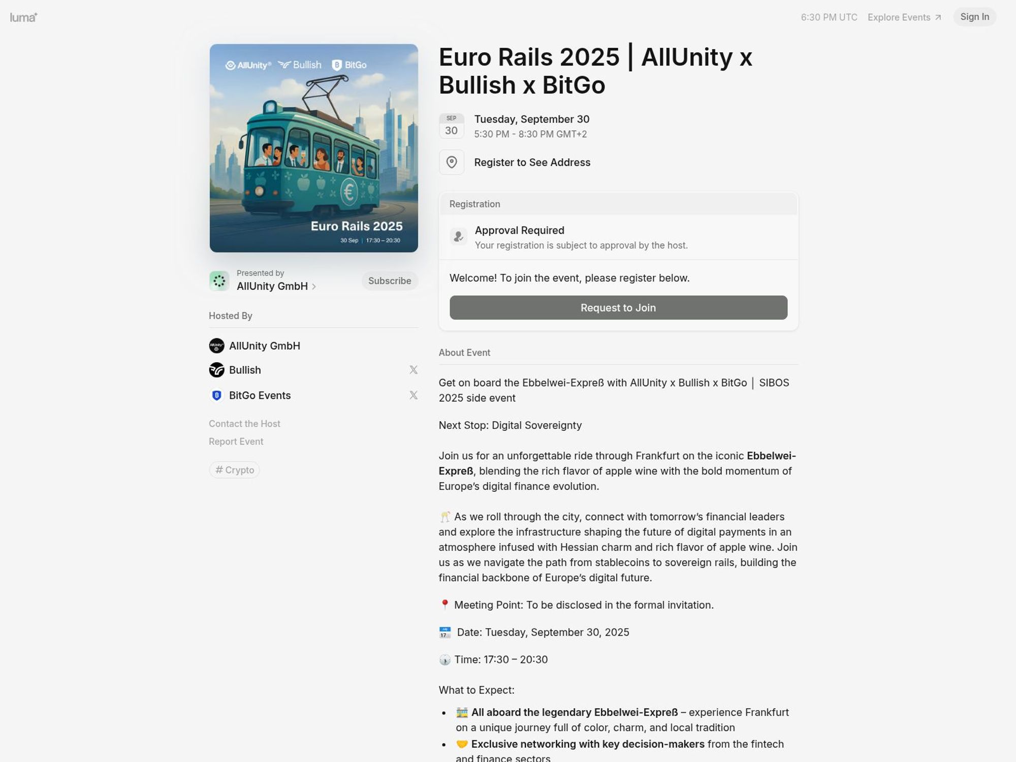 Euro Rails 2025 | AllUnity x Bullish x BitGo website