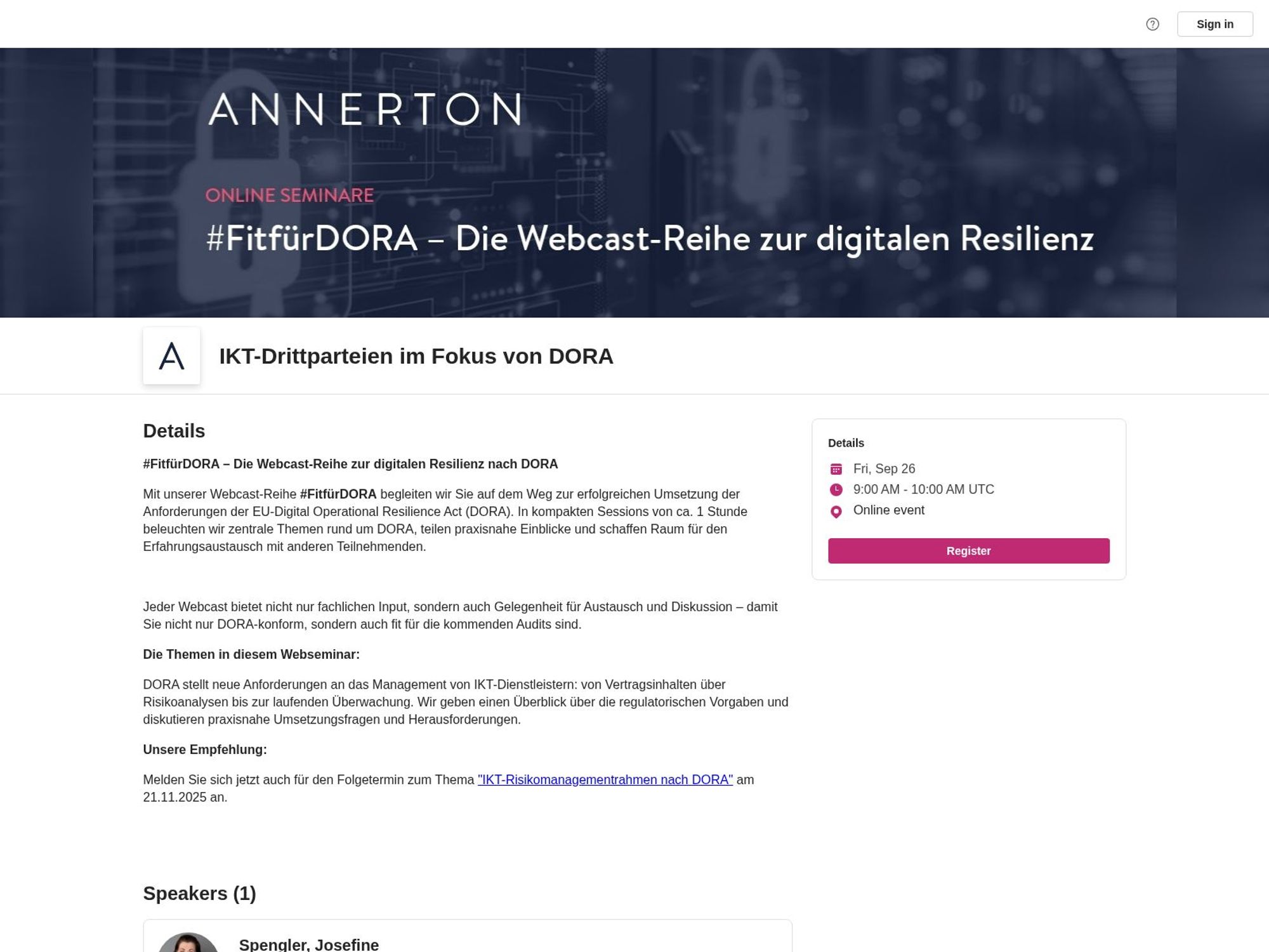 IKT-Drittparteien im Fokus von DORA website