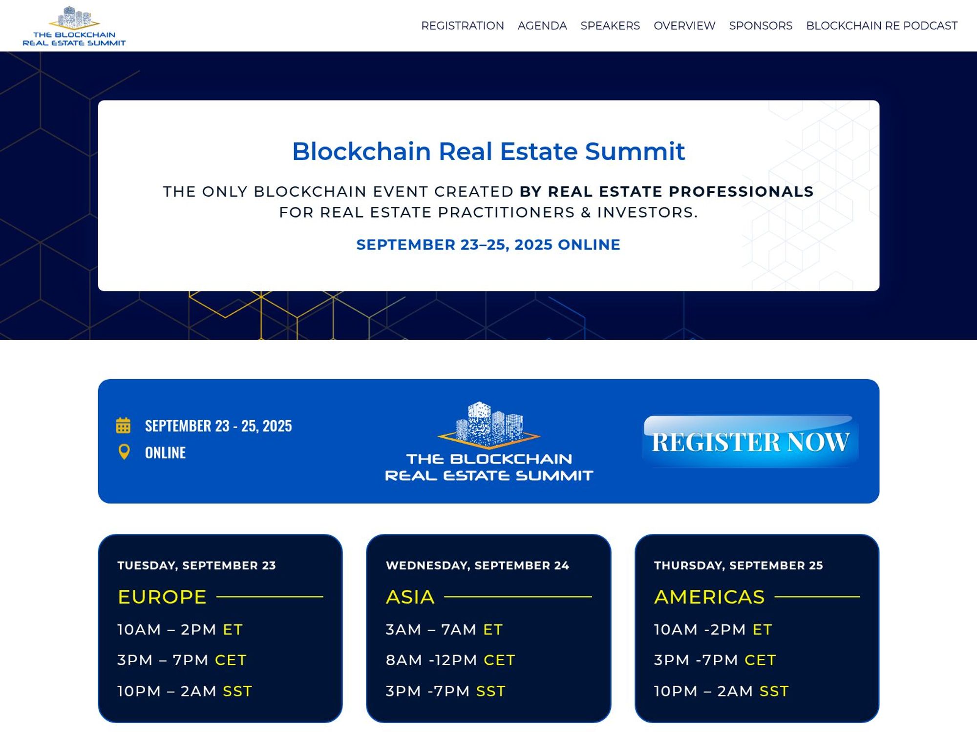 Blockchain Real Estate Summit screenshot