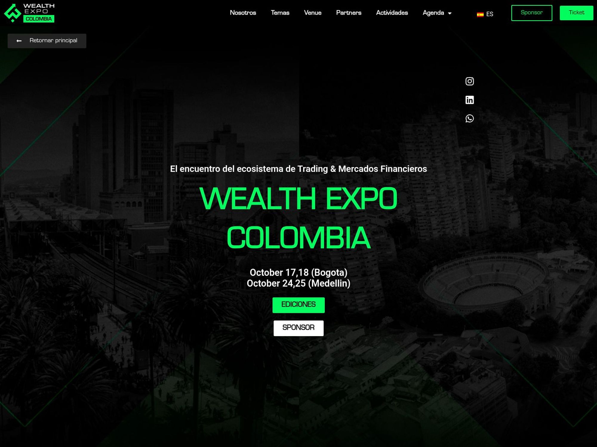 WEALTH EXPO COLOMBIA website