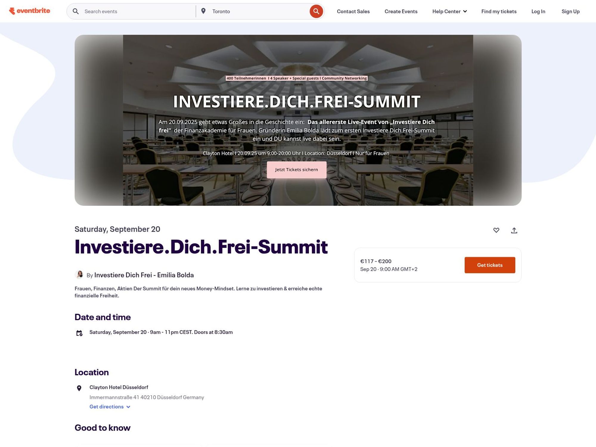 Investieredichfrei Summit 2025 website