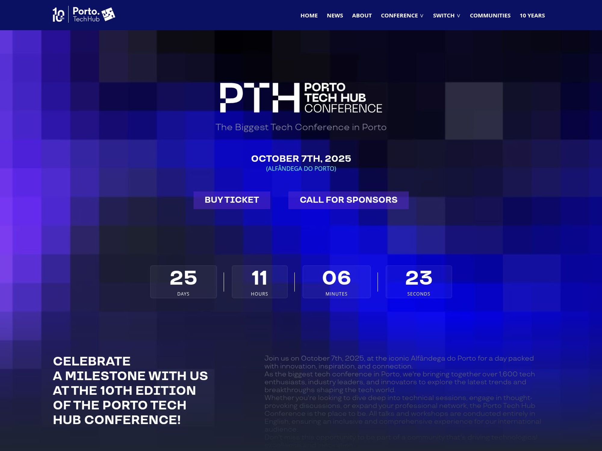 Porto Tech Hub Conference website