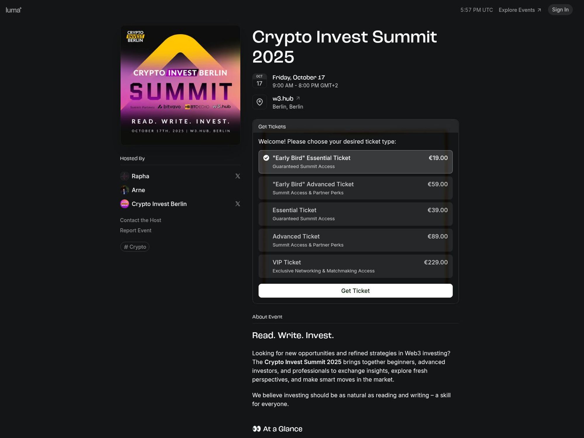 Crypto Invest Summit 2025 website