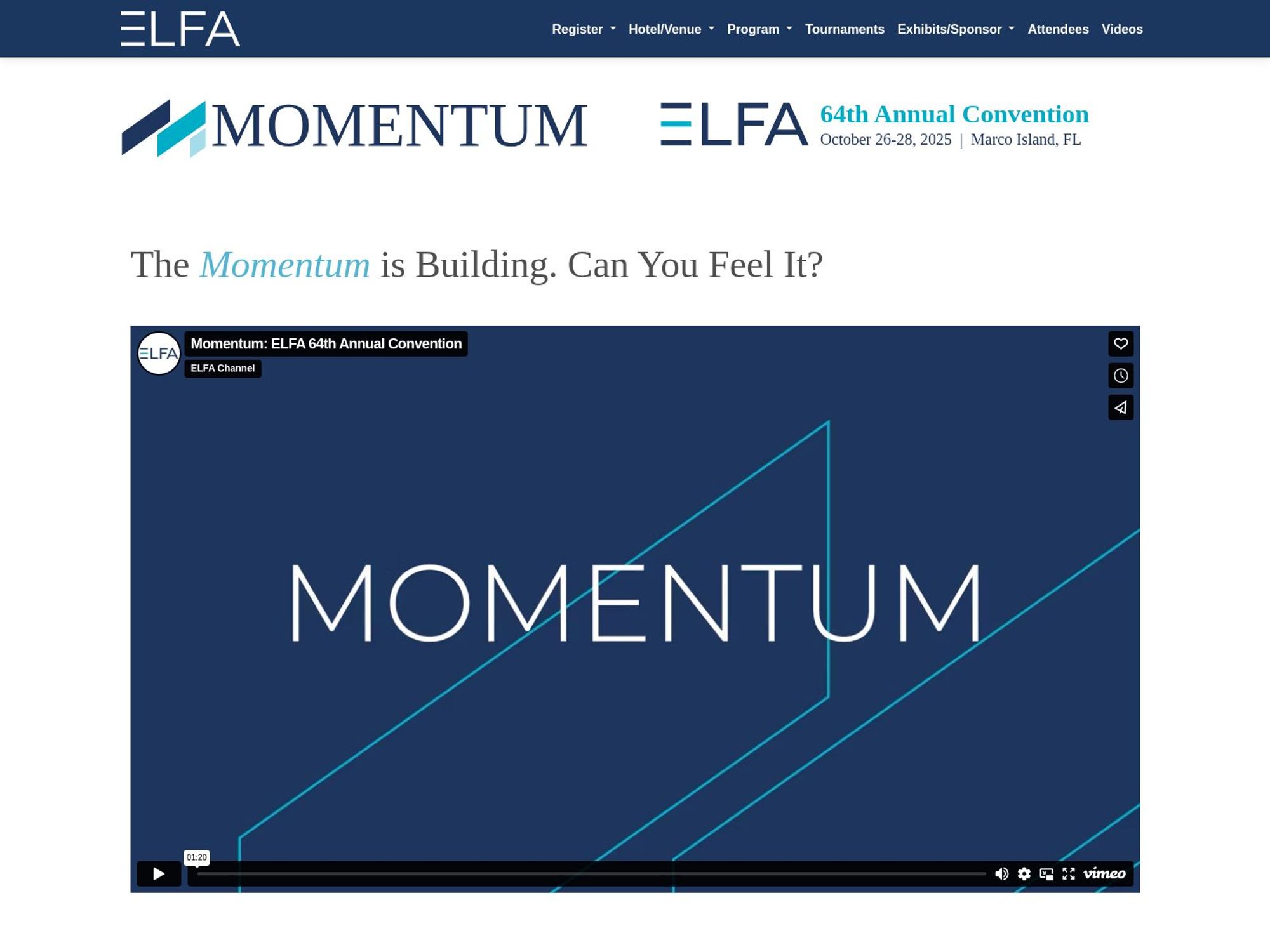 ELFA 64th Annual Convention 2025 website