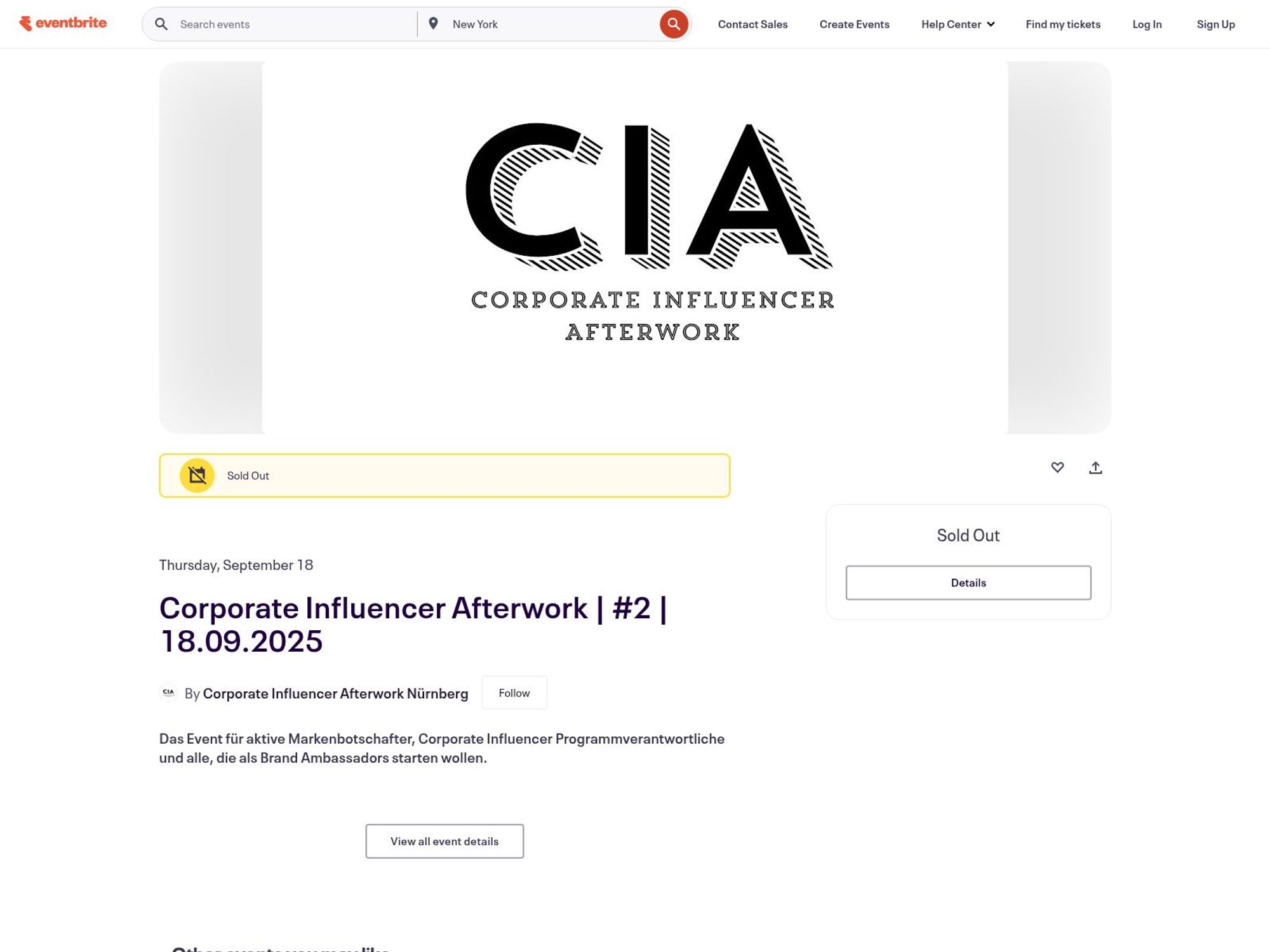 Corporate Influencer Afterwork #2 website