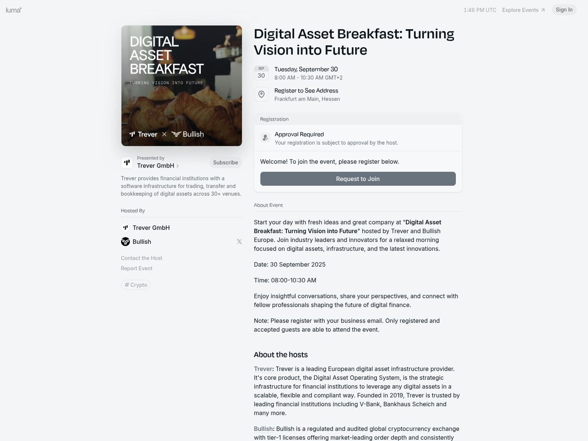 Digital Asset Breakfast: Turning Vision into Future website