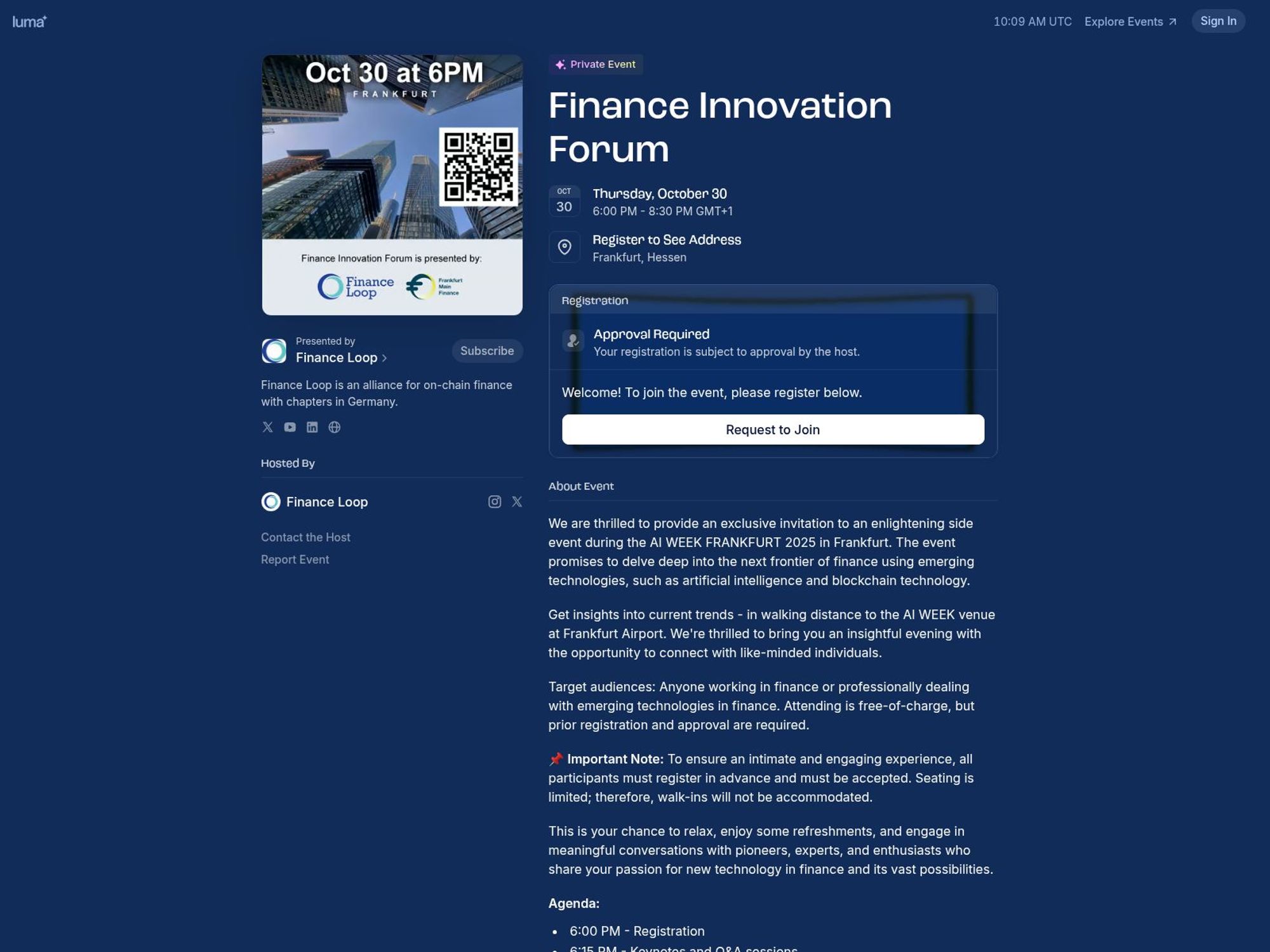 Finance Innovation Forum website