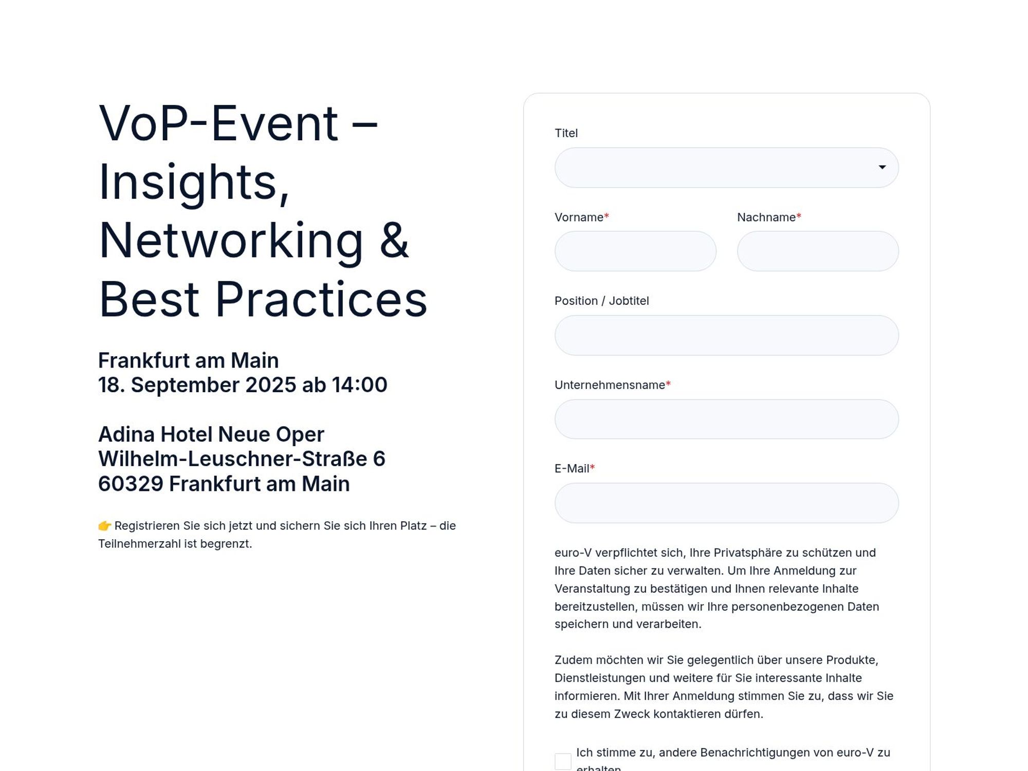 VoP-Event – Insights, Networking & Best Practices website