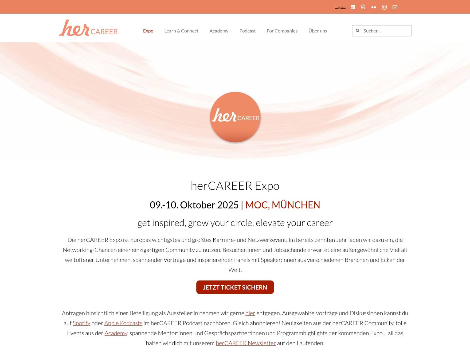 herCAREER Expo website