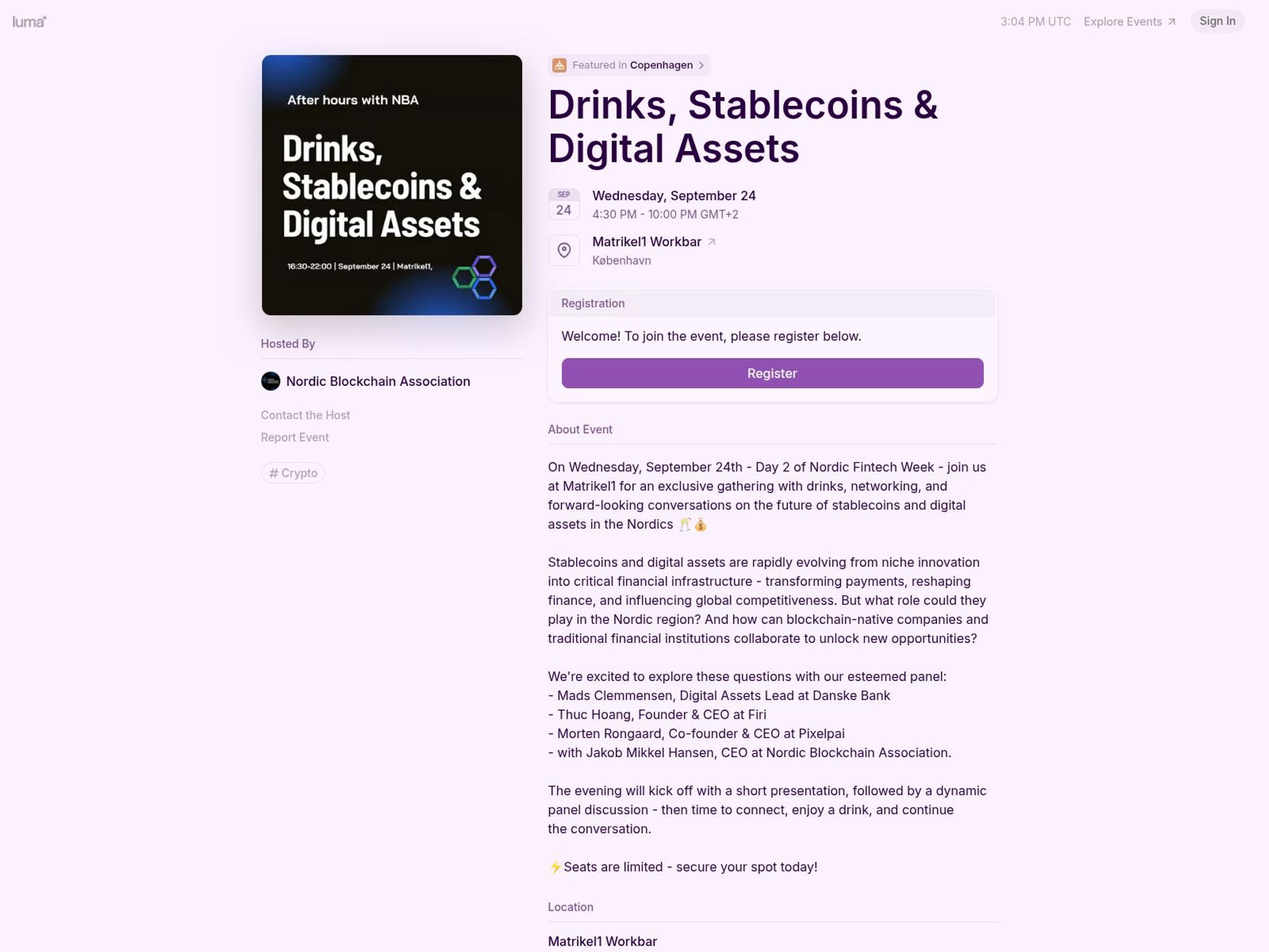 Drinks, Stablecoins & Digital Assets screenshot