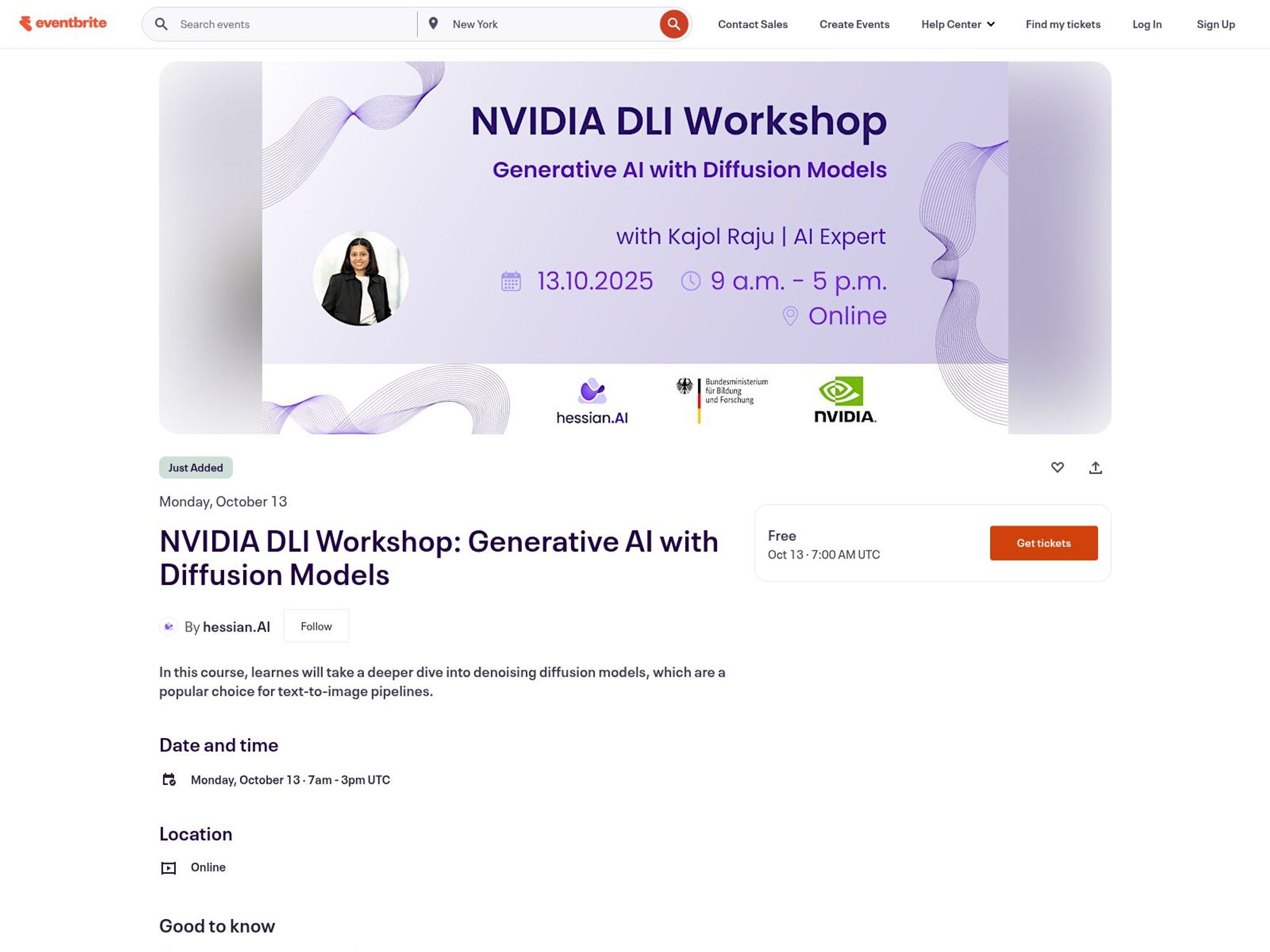 NVIDIA DLI Workshop screenshot