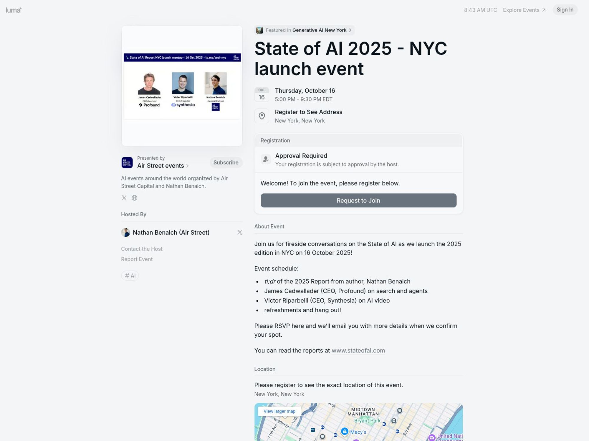 State of AI 2025 - NYC launch event screenshot