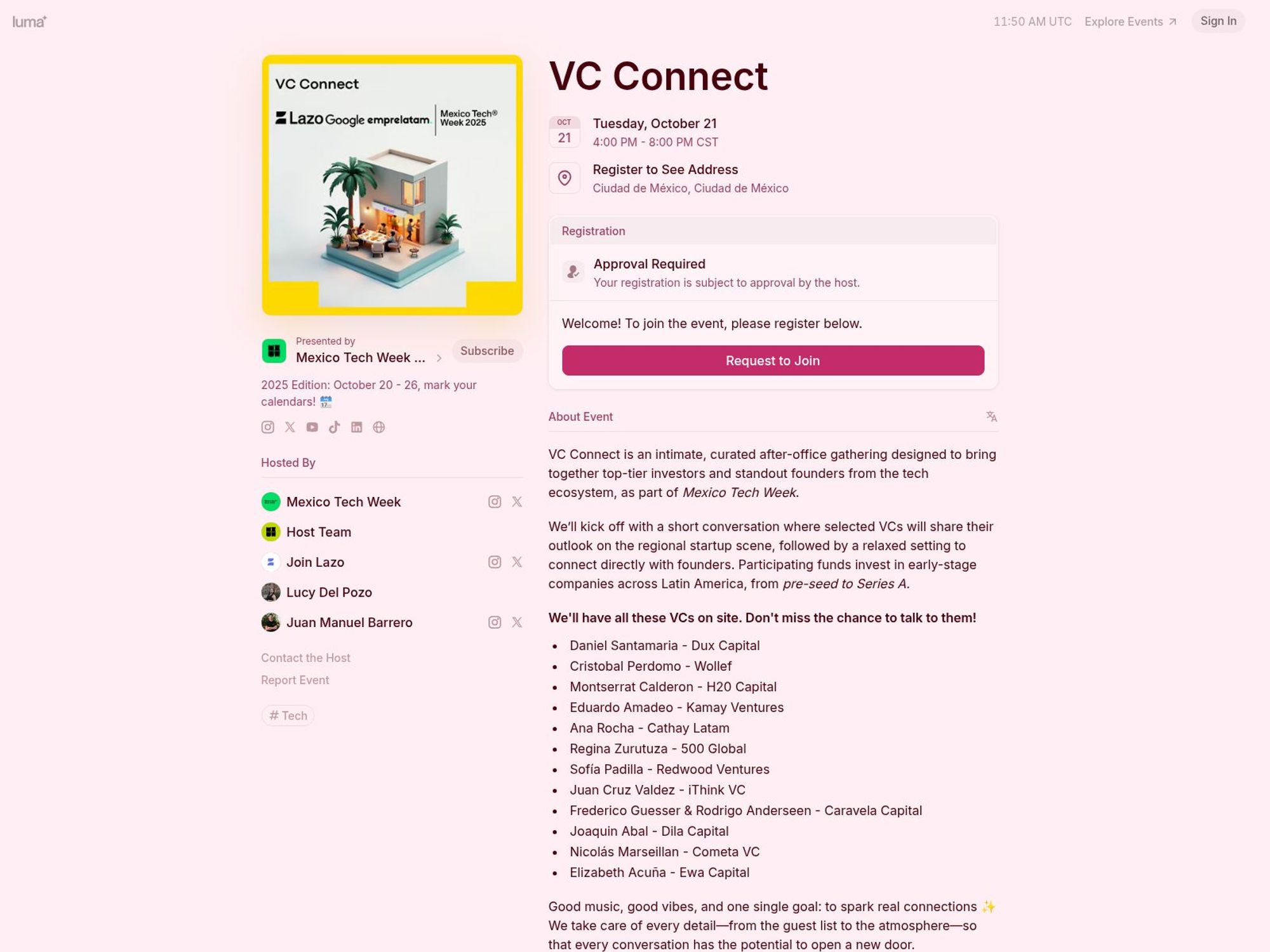 VC Connect website
