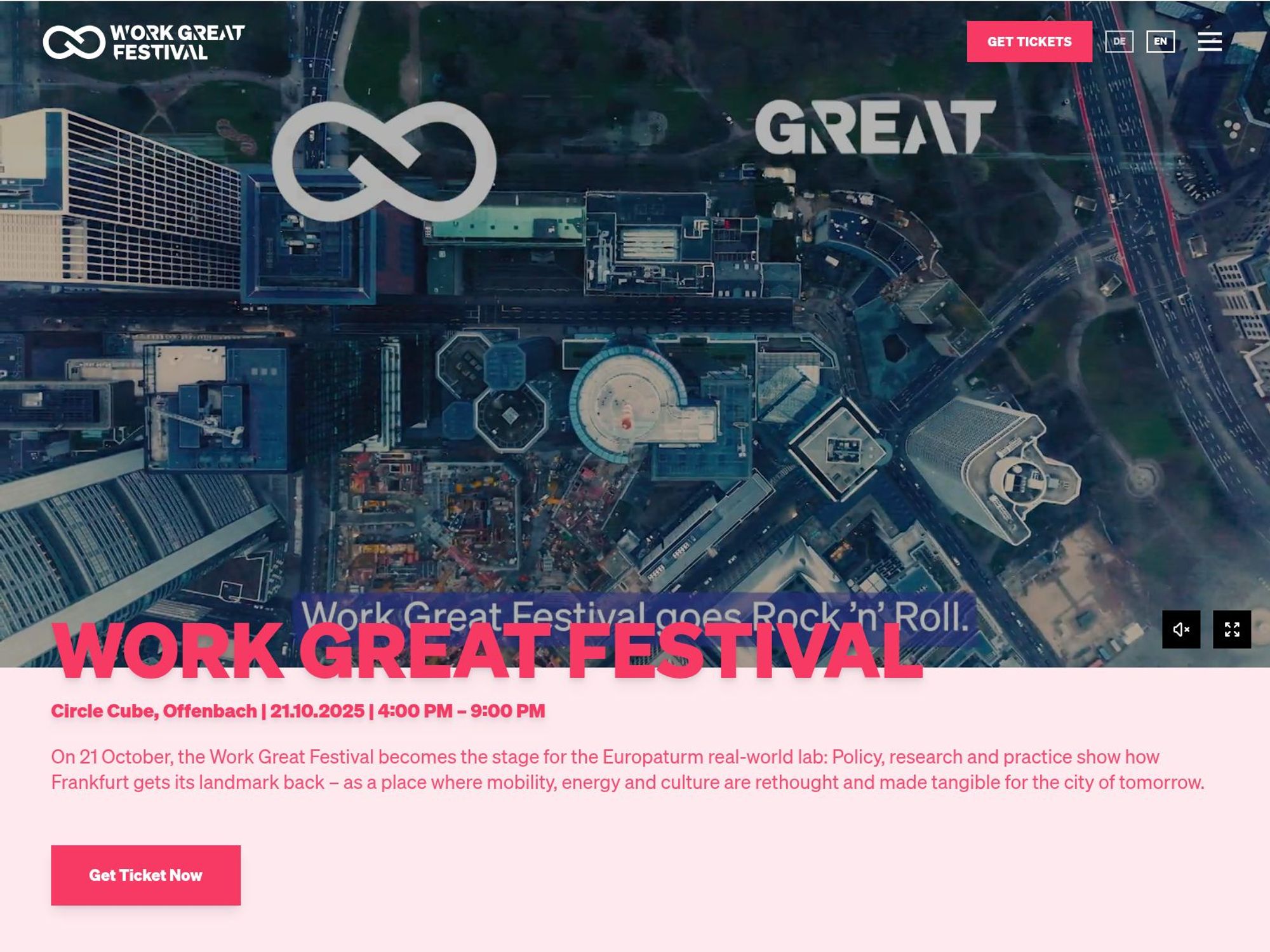 Work Great Festival website