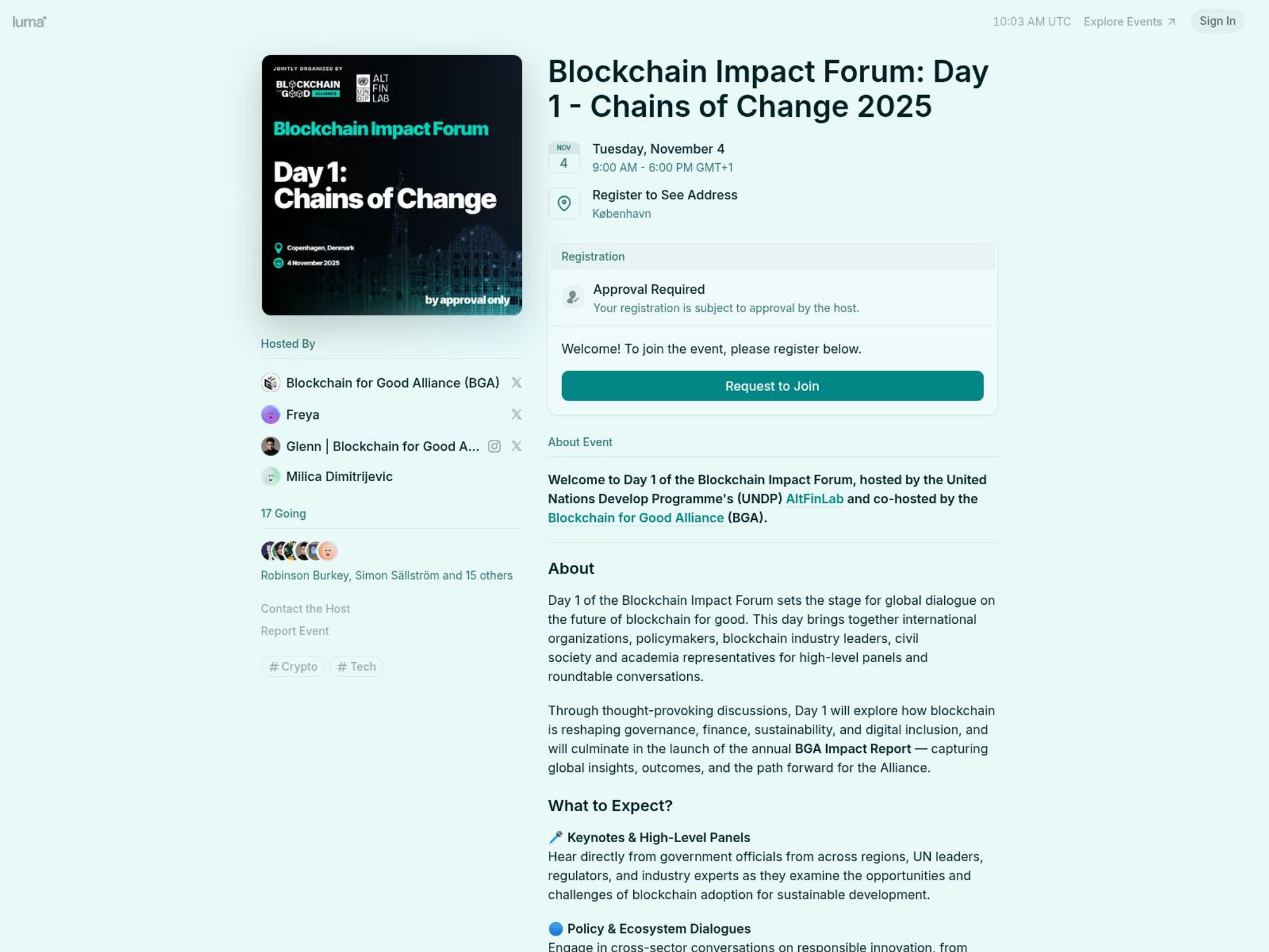 Blockchain Impact Forum: Day 1 screenshot