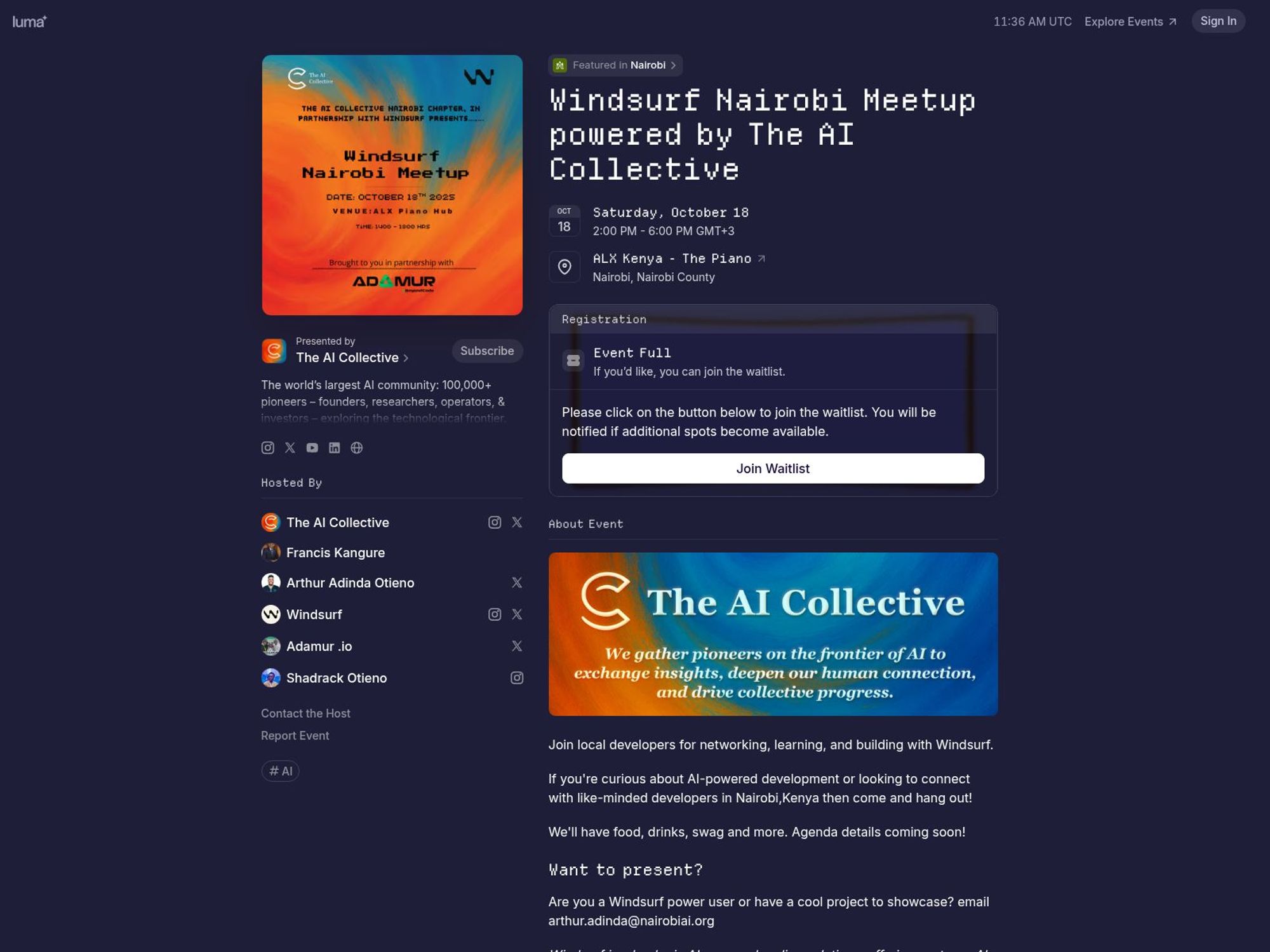 Windsurf Nairobi Meetup powered by The AI Collective screenshot