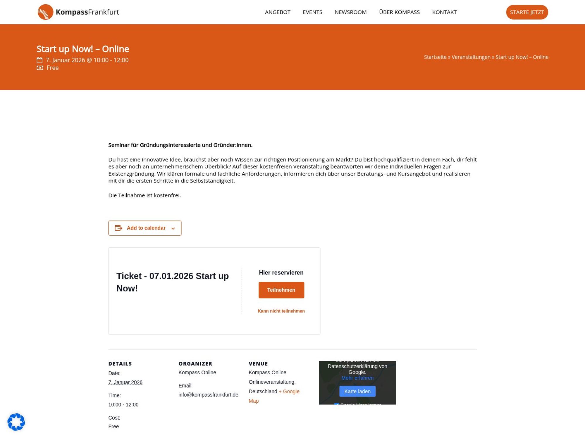 Start up Now! – Online screenshot