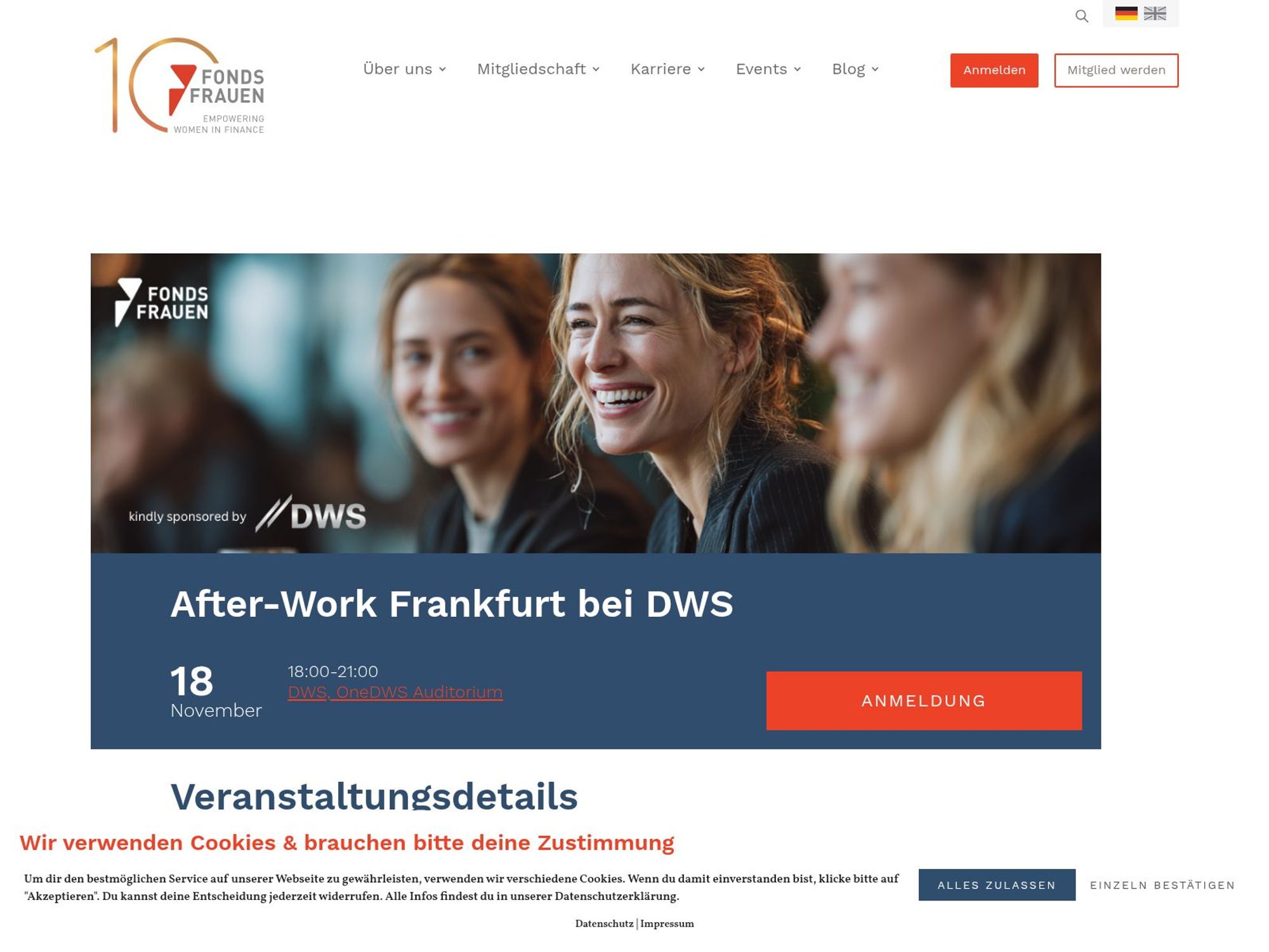 Empowering Women In Finance website