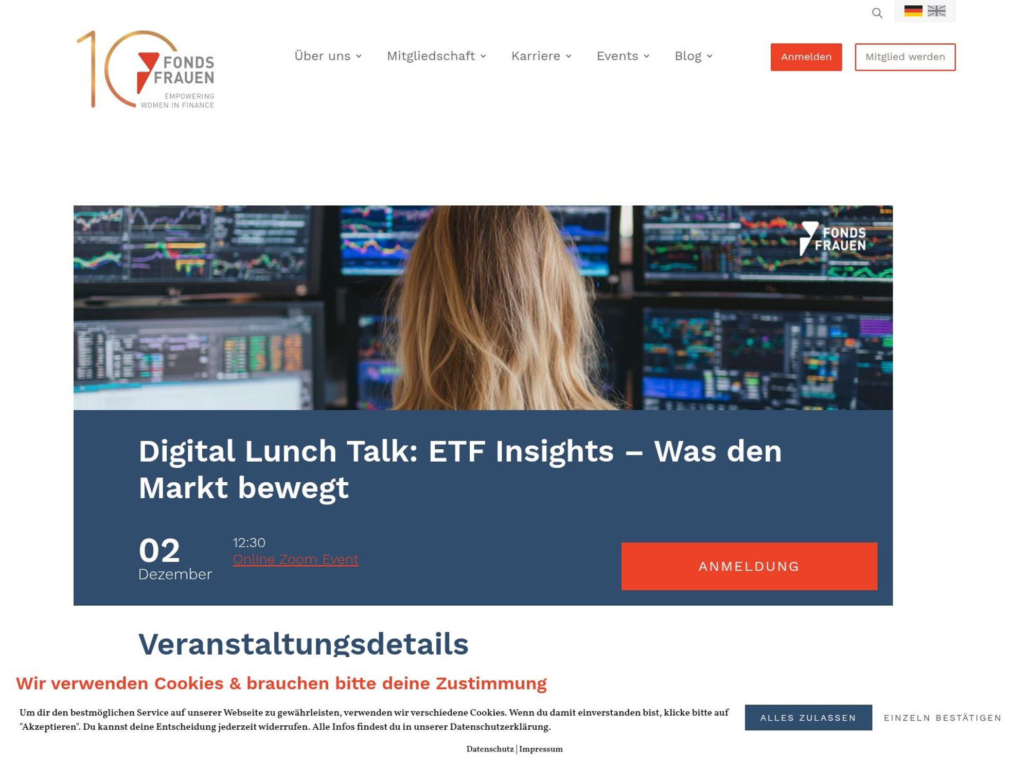 Empowering Women In Finance website