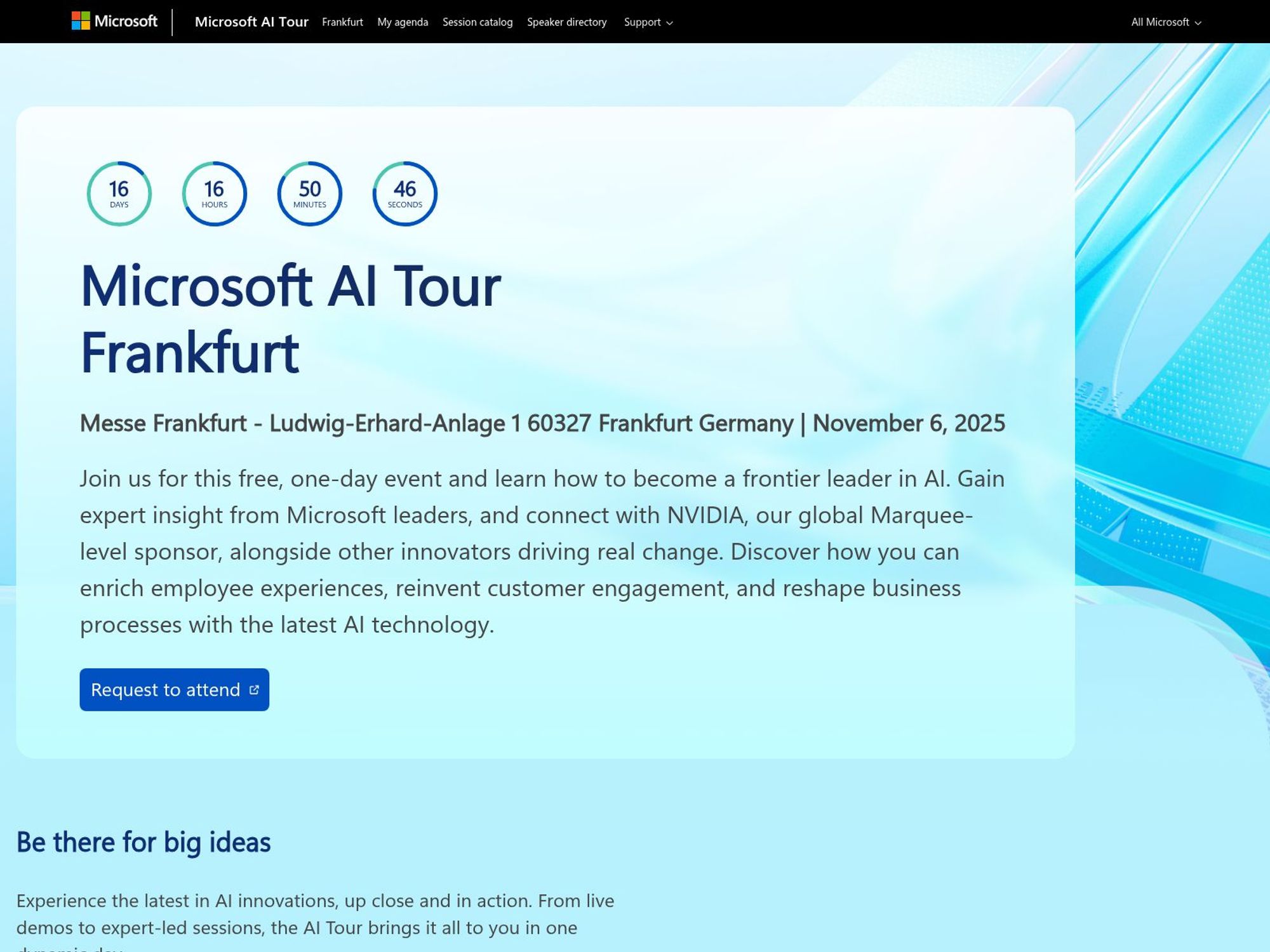 Microsoft AI Tour Frankfurt website