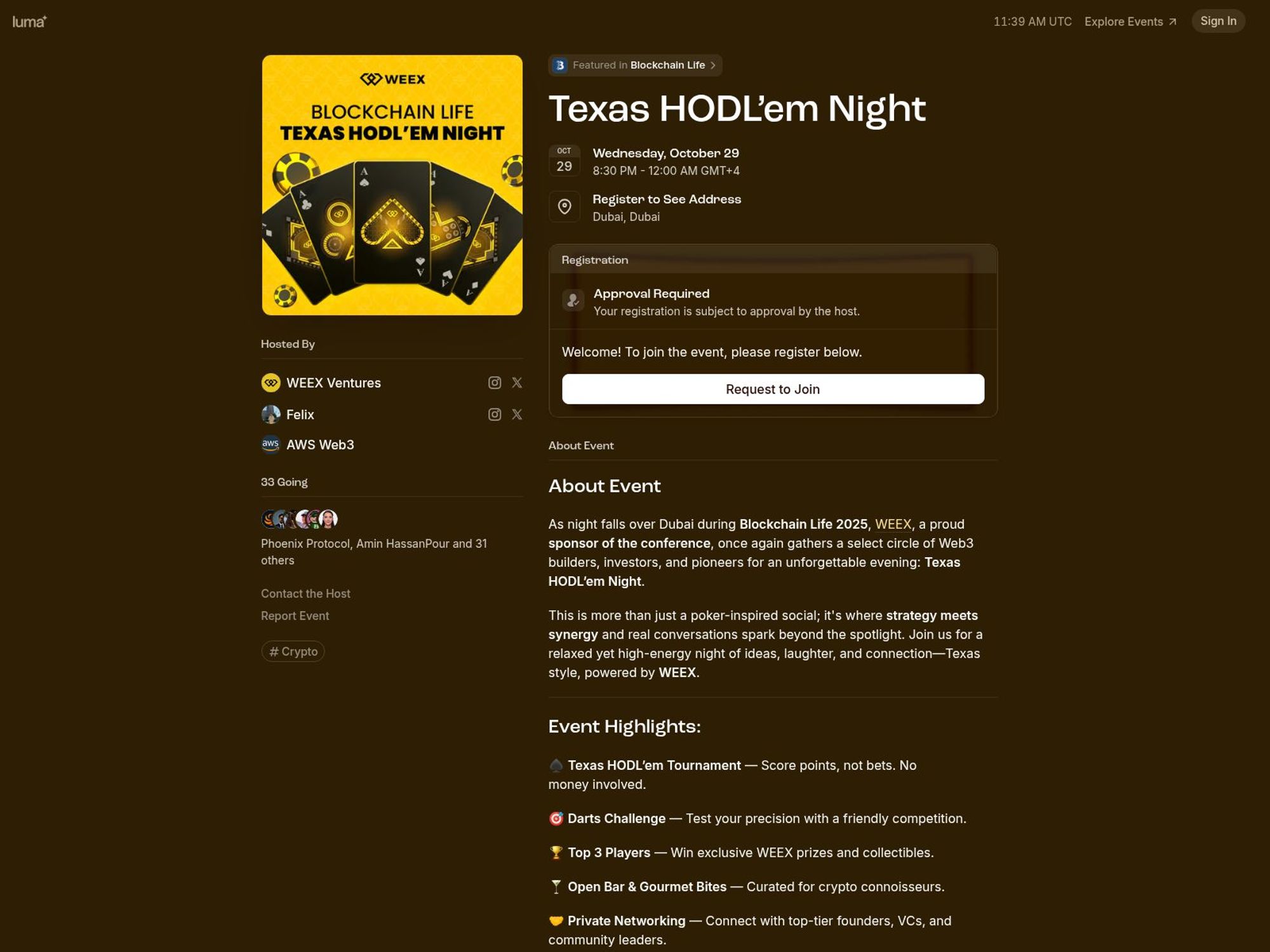 Texas HODL’em Night website