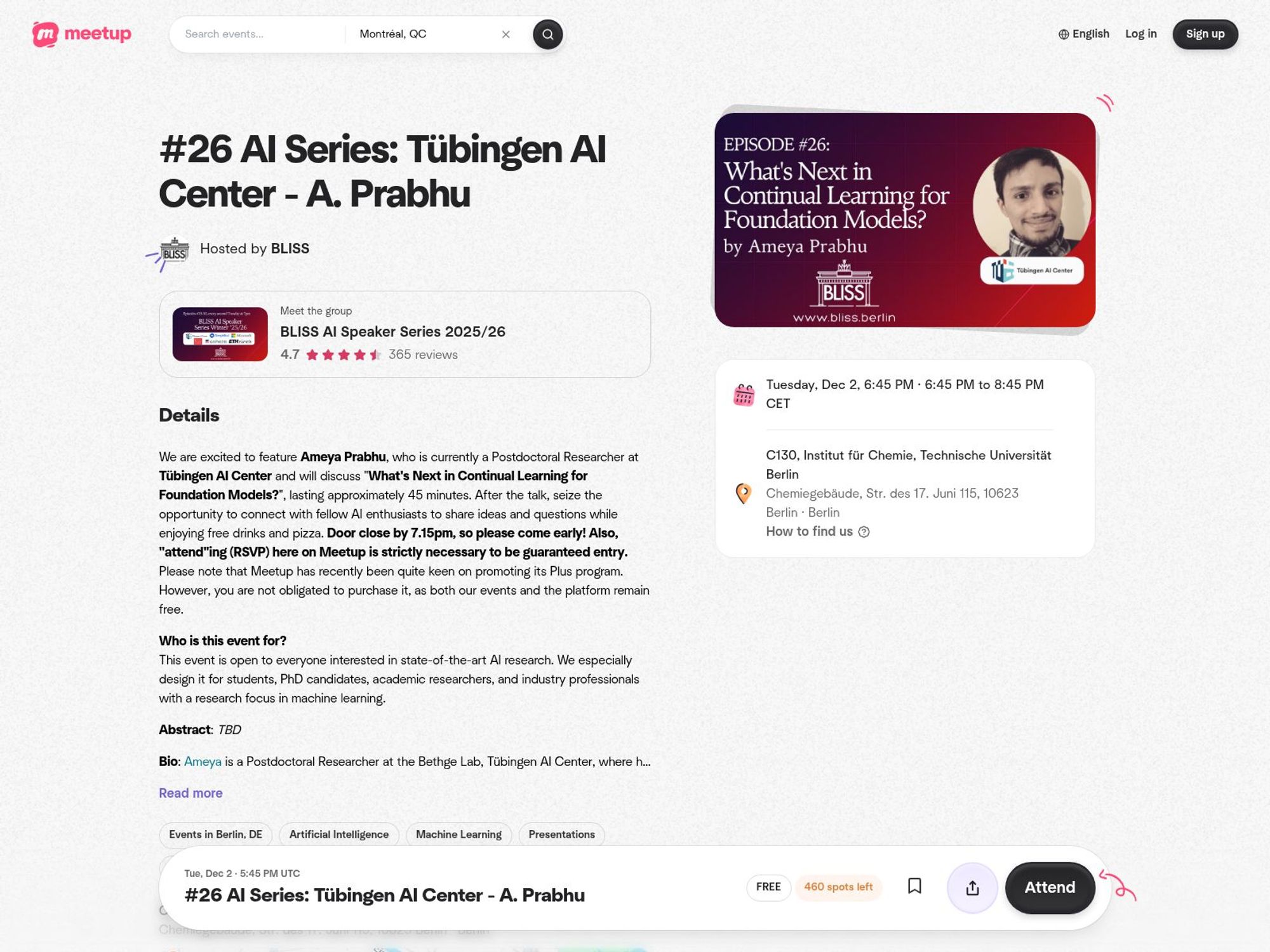 AI Series: Tübingen AI Center website