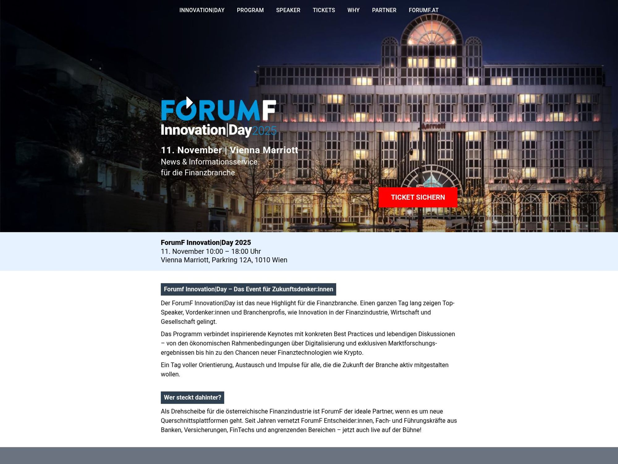 FORUMF Innovation Day website