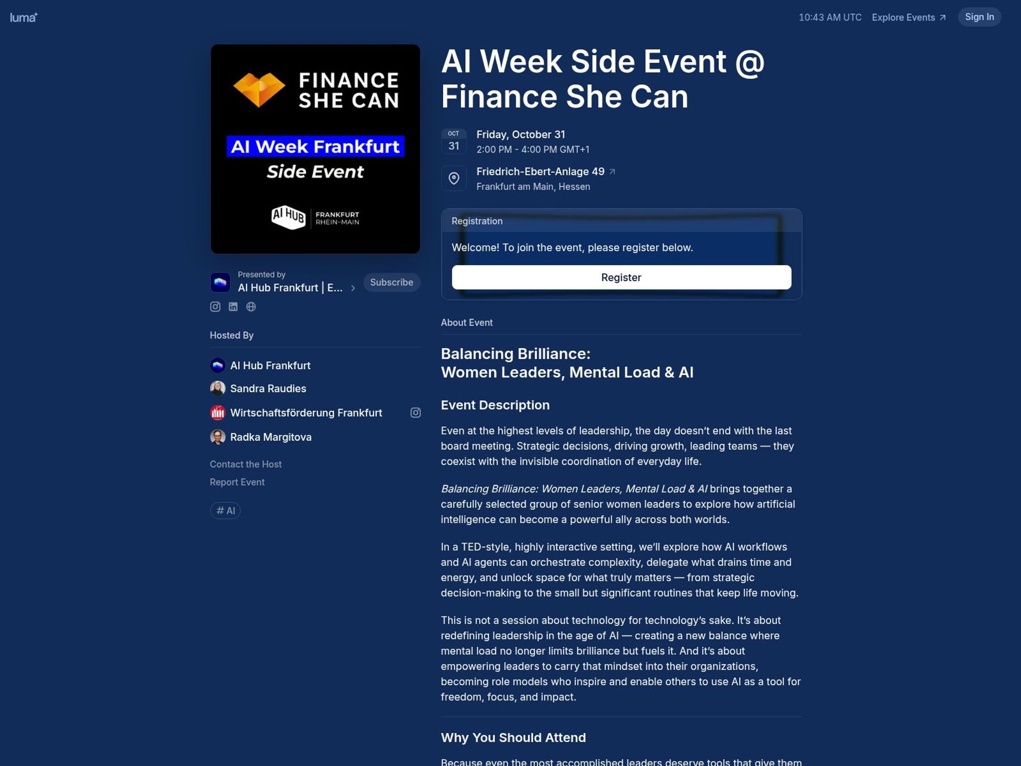 AI Week Side Event website
