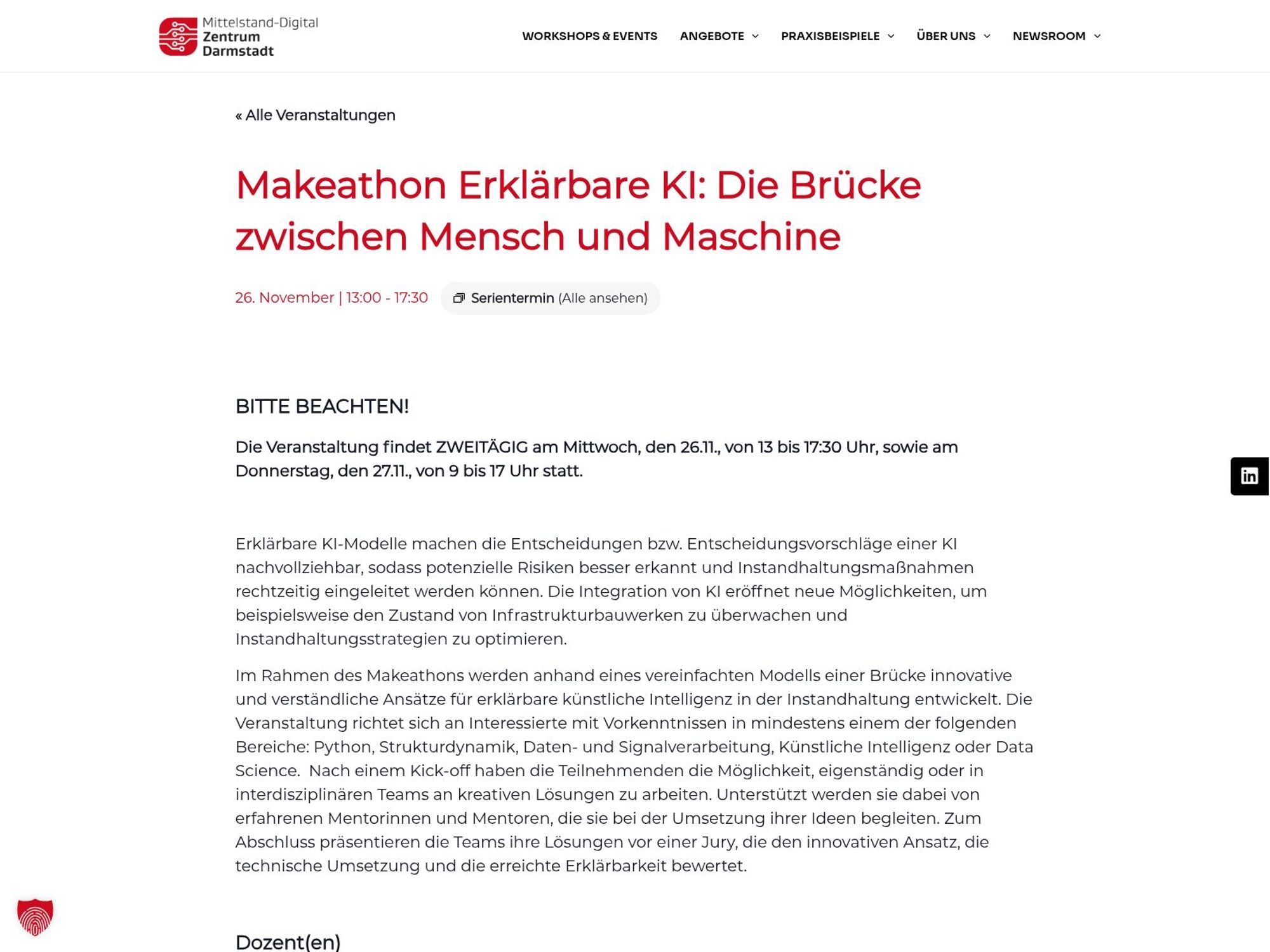 Makeathon Erklärbare KI website
