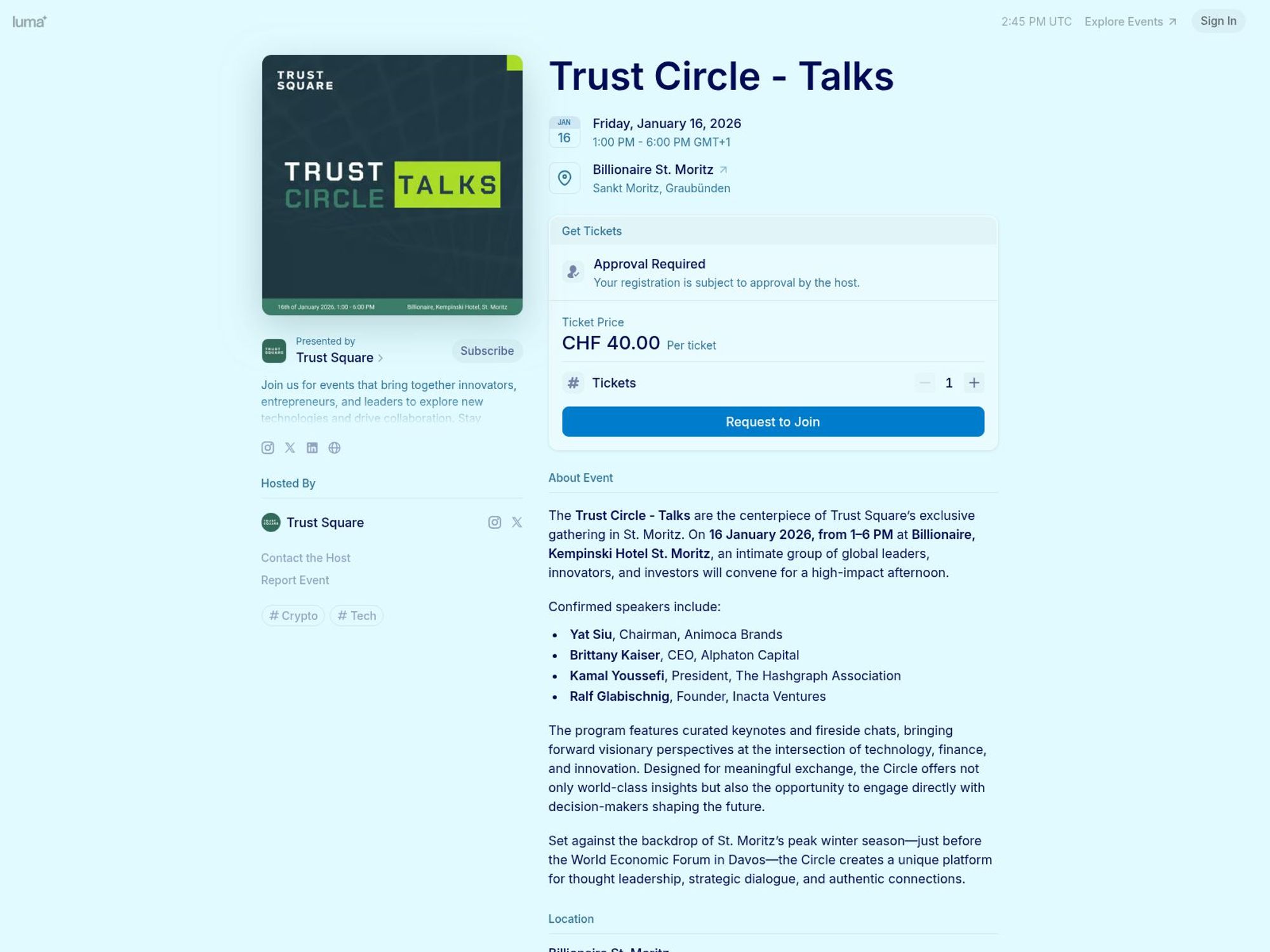 Trust Circle - Talks website