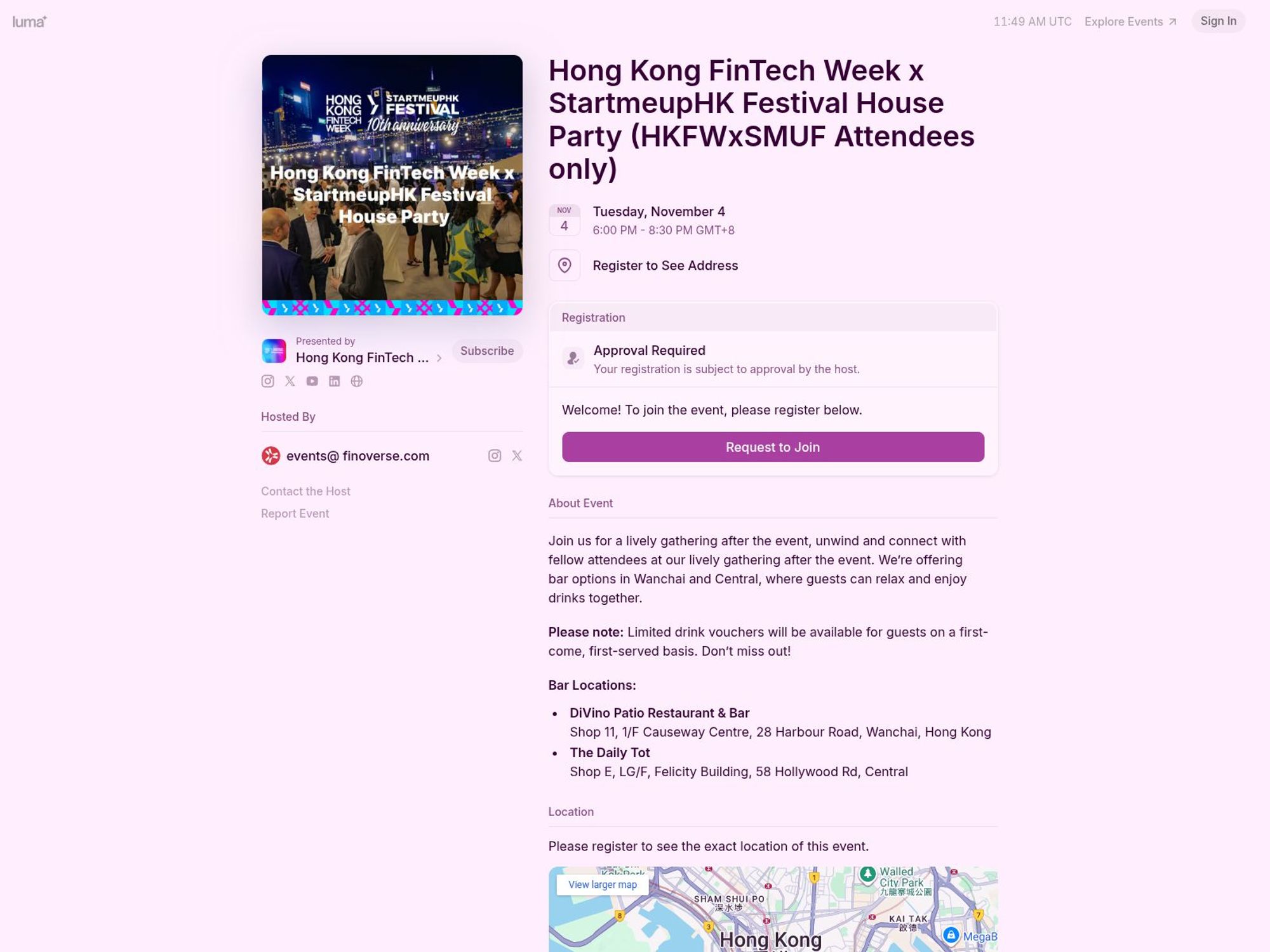 Hong Kong FinTech Week website