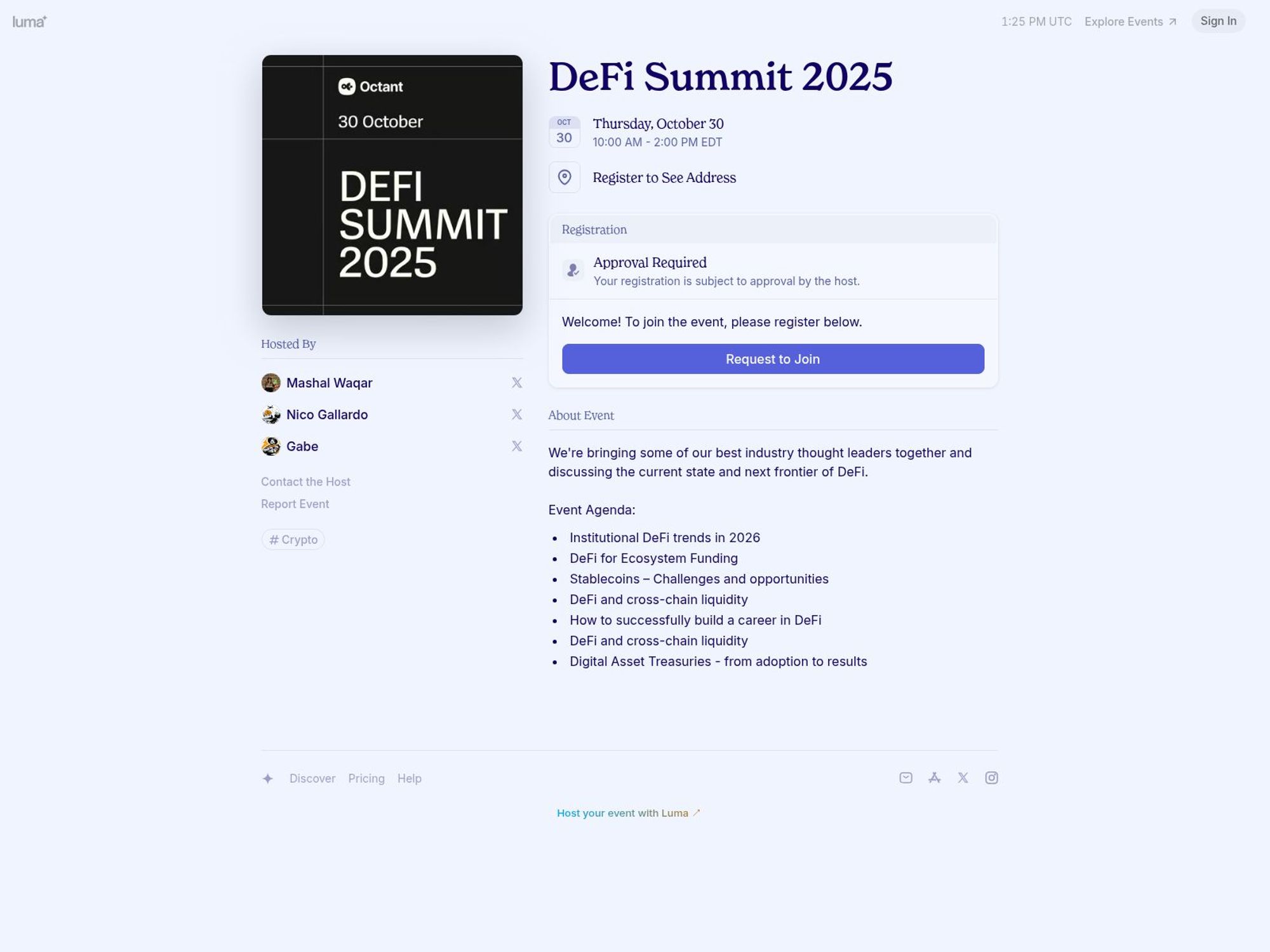 DeFi Summit 2025 screenshot