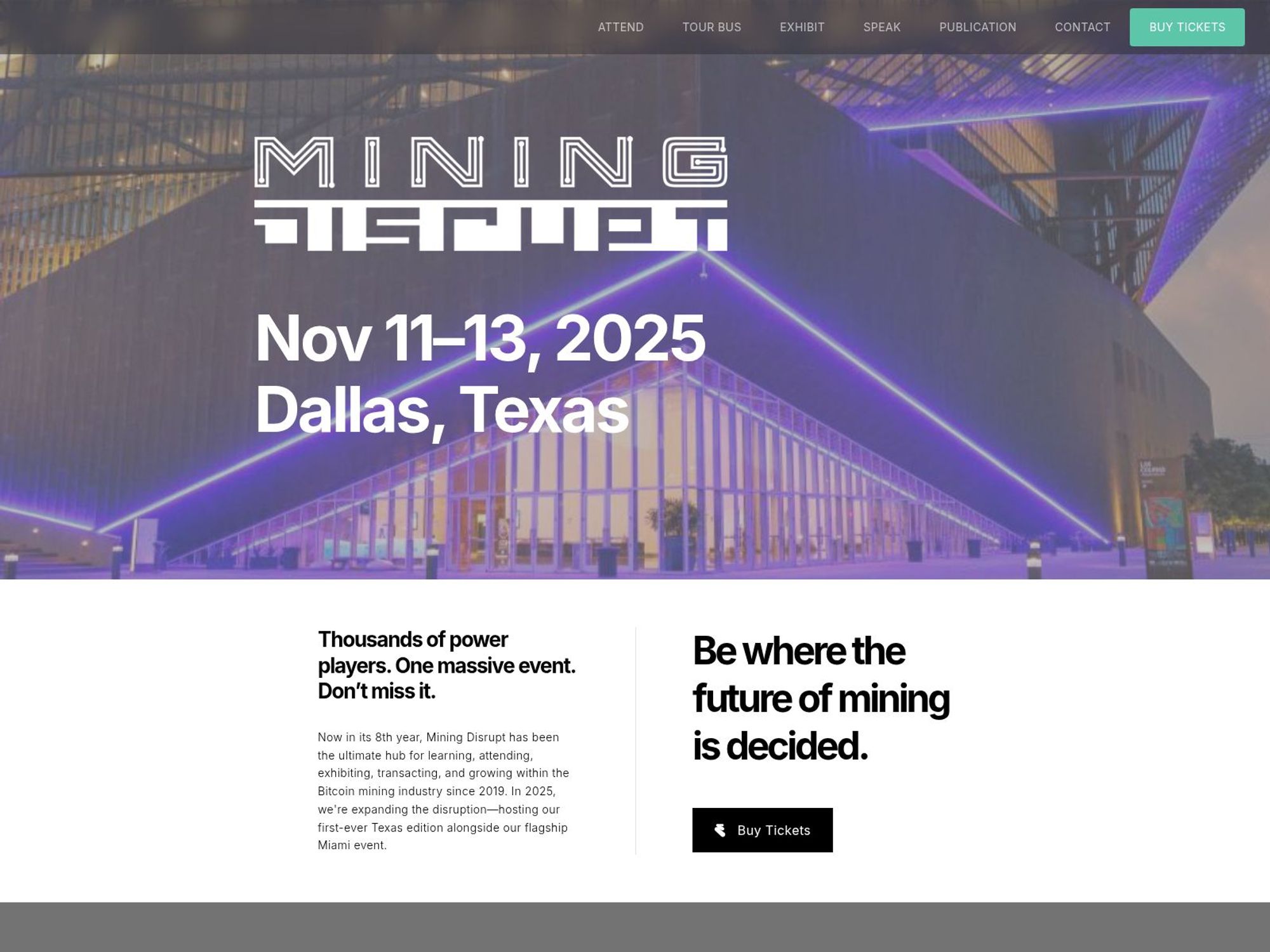 Mining Disrupt website