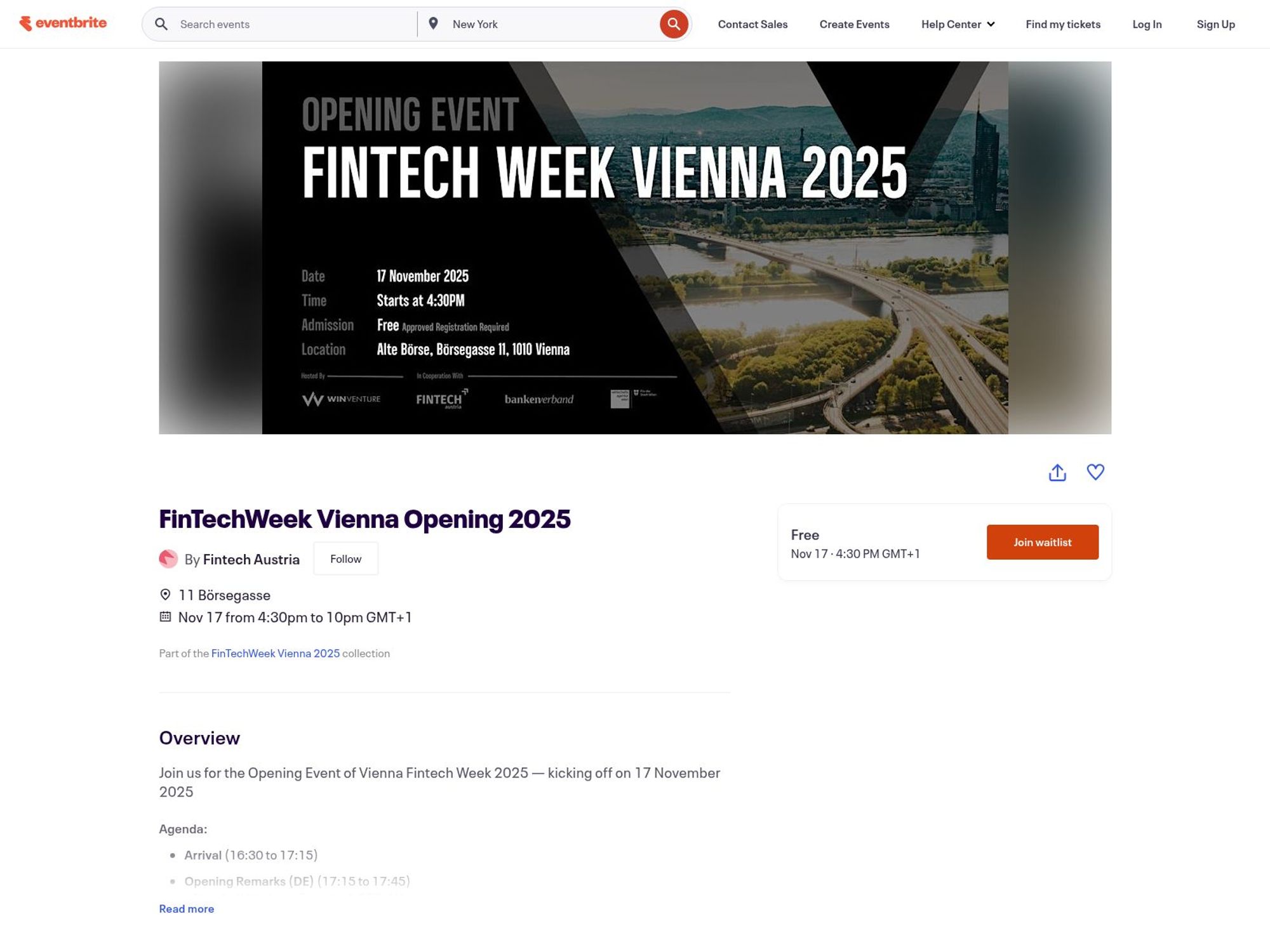 FinTechWeek Vienna Opening 2025 website