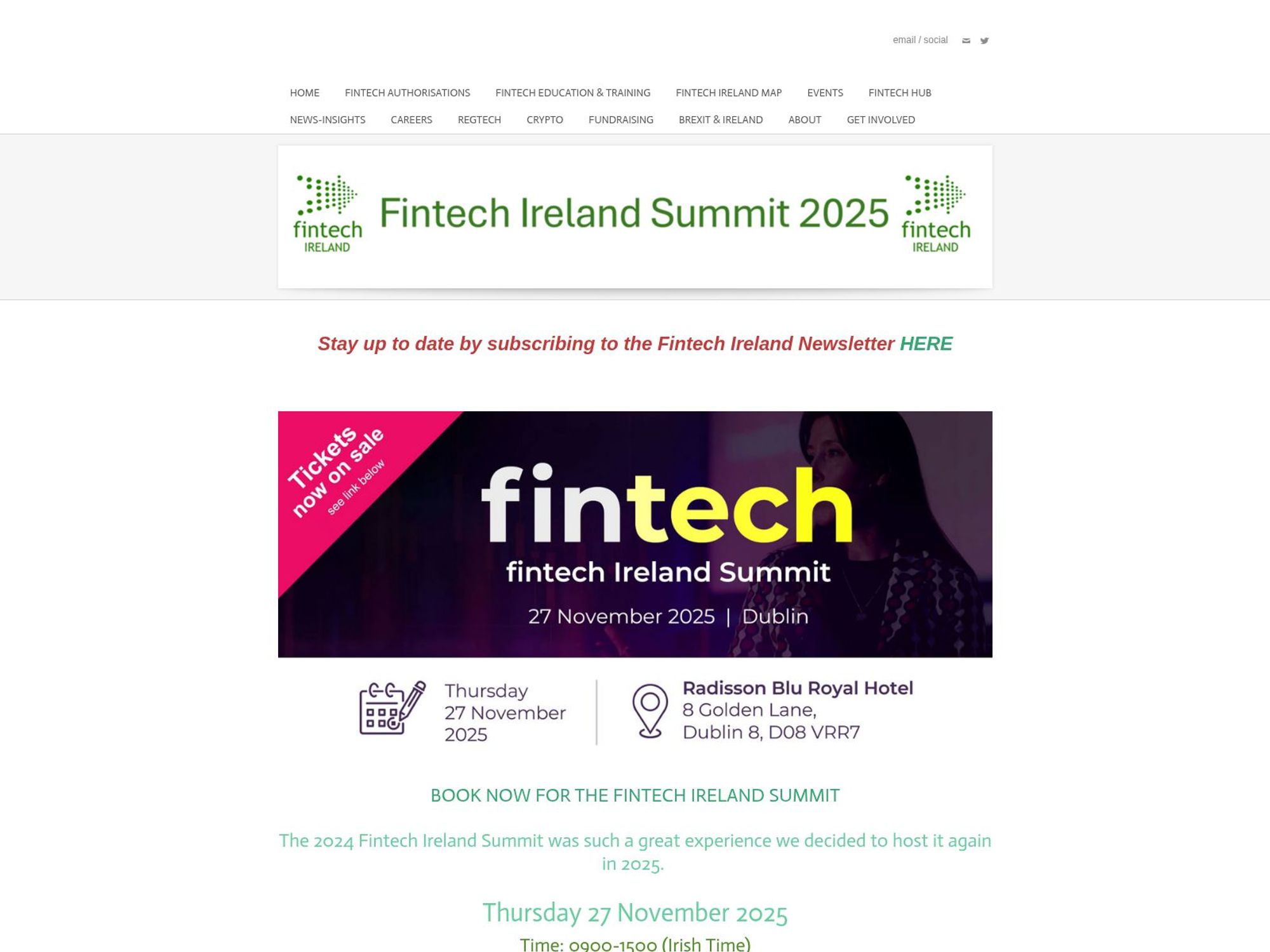 Fintech Ireland Summit 2025 screenshot