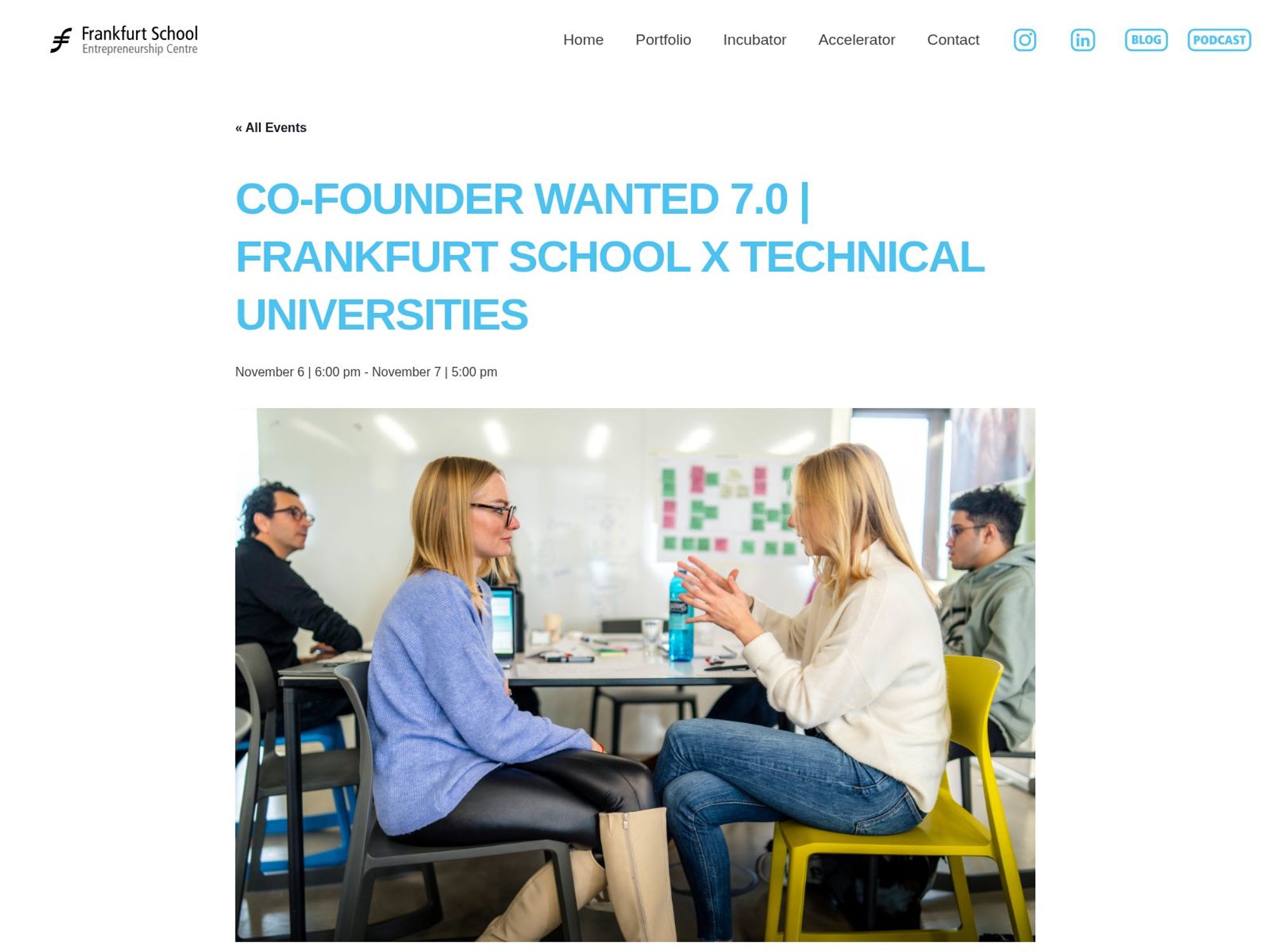 Co-Founder Wanted 7.0 | Frankfurt School x Technical Universities website